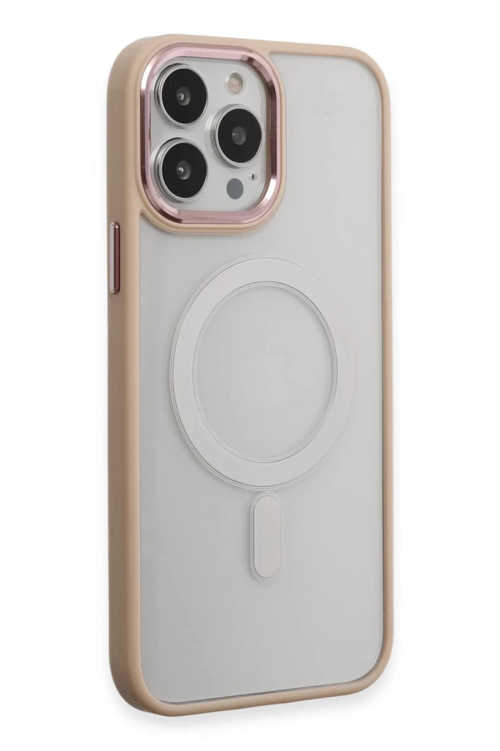 Apple iPhone 15 Pro Max Uyumlu Kılıf Room Magneticsafe Silikon - Pudra