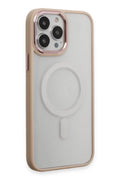 Apple iPhone 15 Pro Max Uyumlu Kılıf Room Magneticsafe Silikon - Pudra