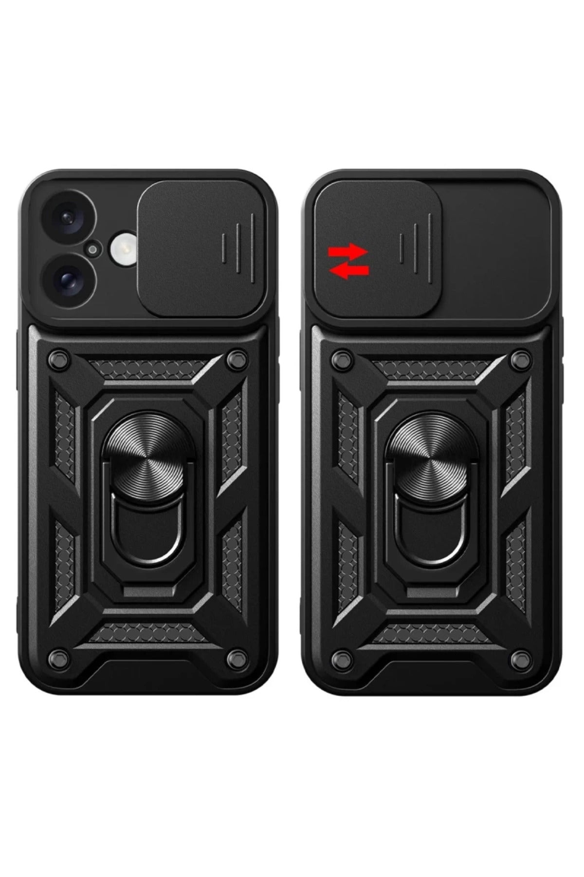 Apple iPhone 16 Uyumlu Kılıf Pars Lens Yüzüklü Silikon - Lacivert