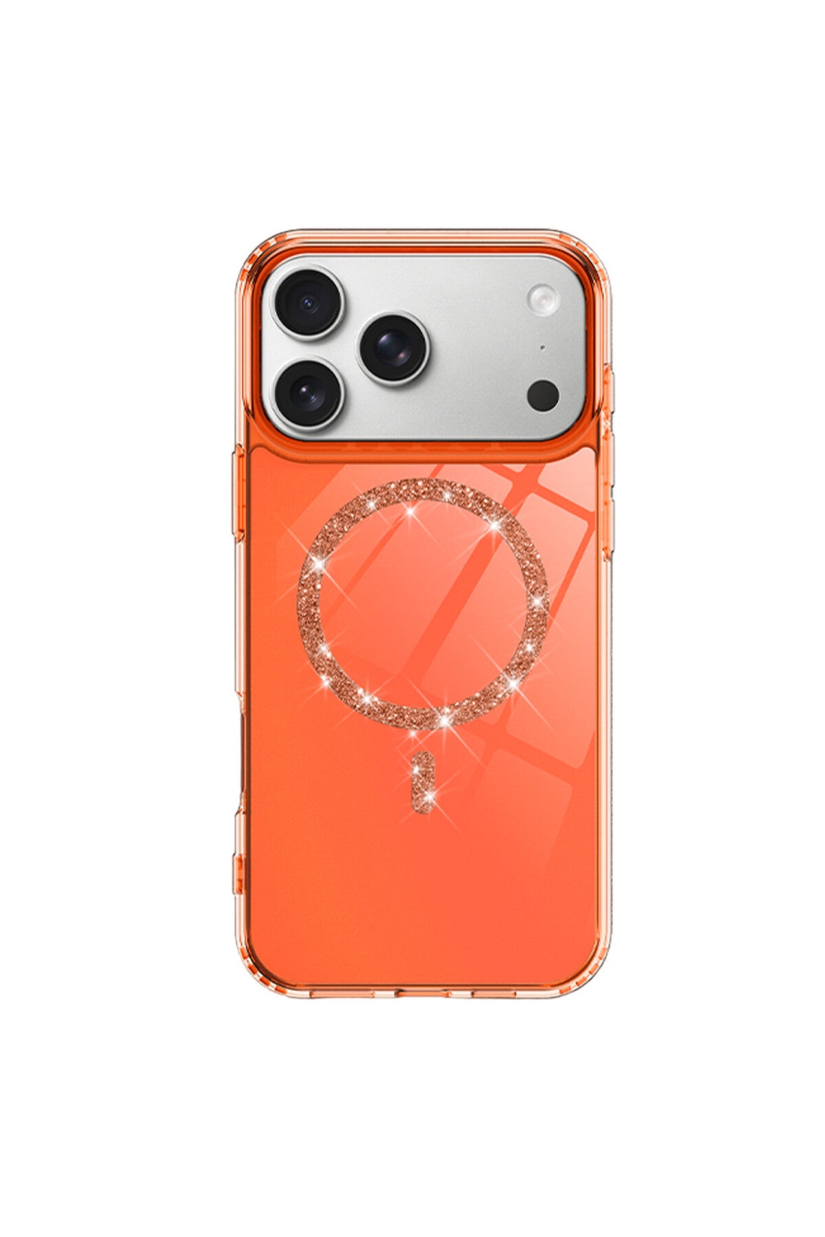 Apple iPhone 17 Pro Uyumlu Live Diamond Magsafe Kapak - Turuncu