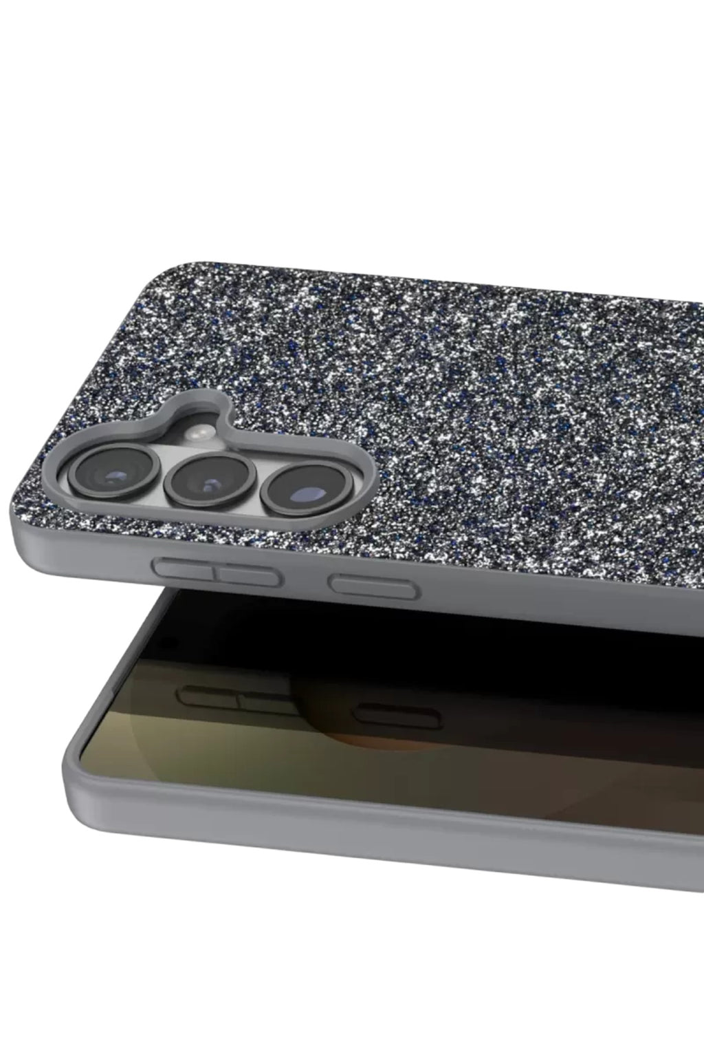 Onegif Samsung Galaxy S26 Plus Uyumlu Bright Simli Kapak - Gümüş