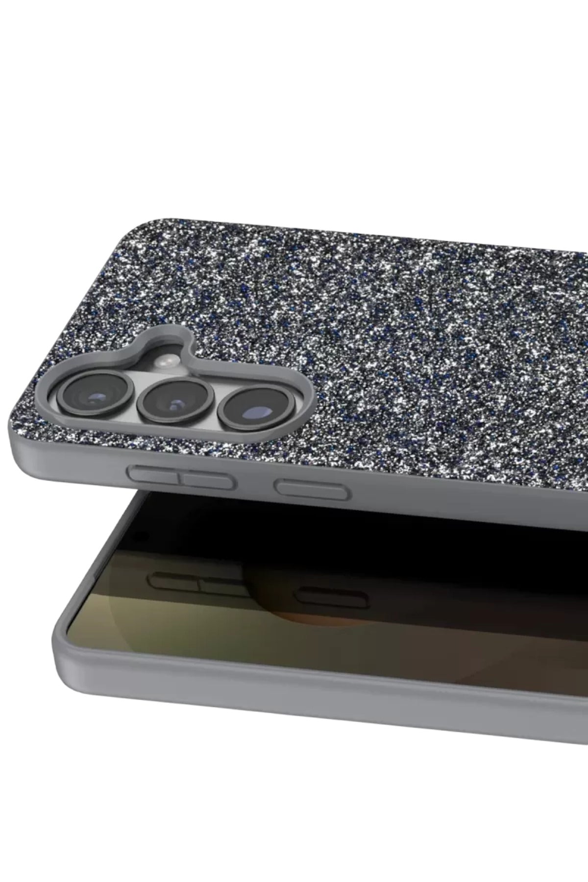 Onegif Samsung Galaxy S26 Plus Uyumlu Bright Simli Kapak - Gümüş