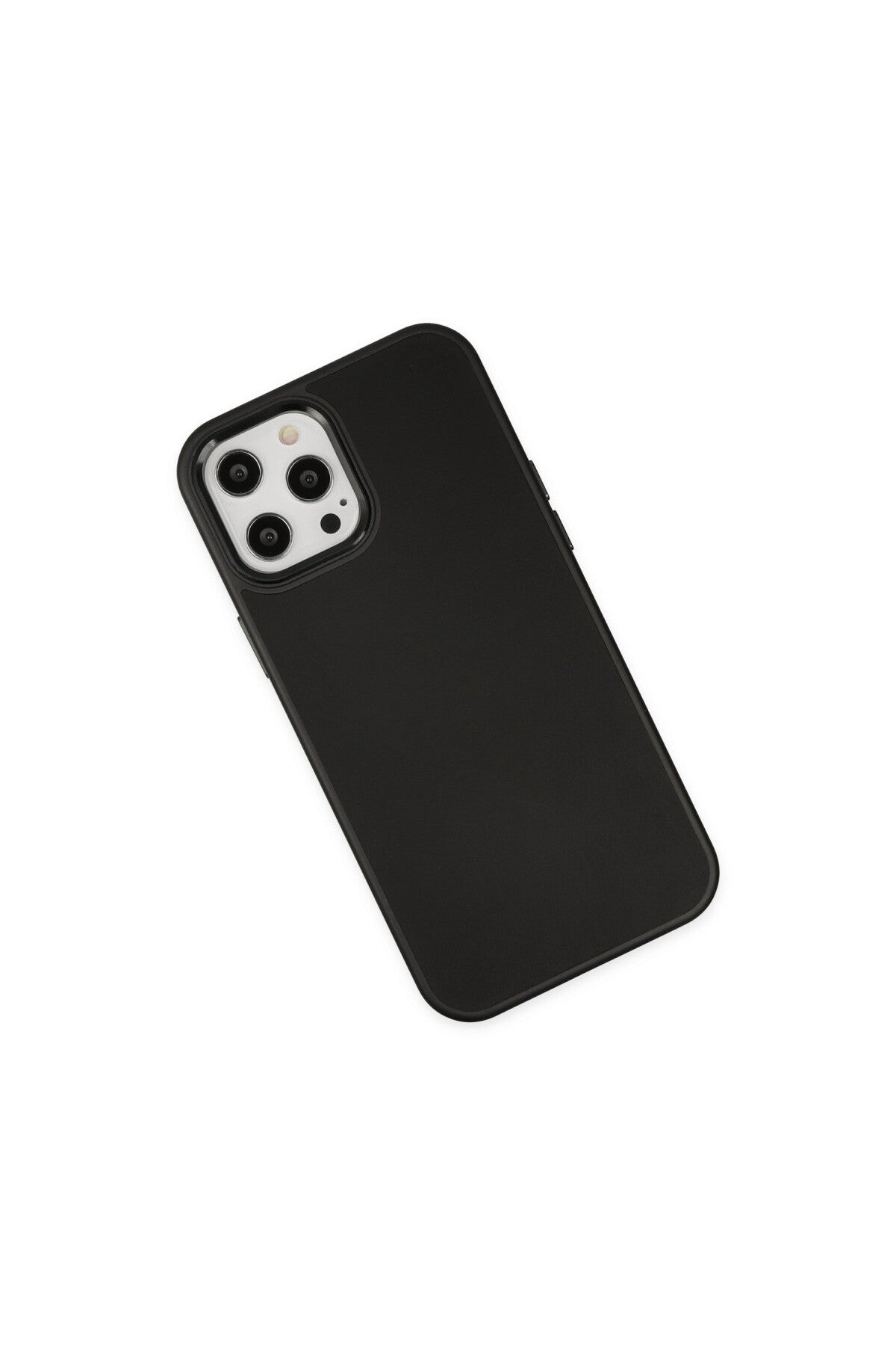 Apple iPhone 12 Pro Max Uyumlu Kılıf Asya Deri Silikon - Siyah