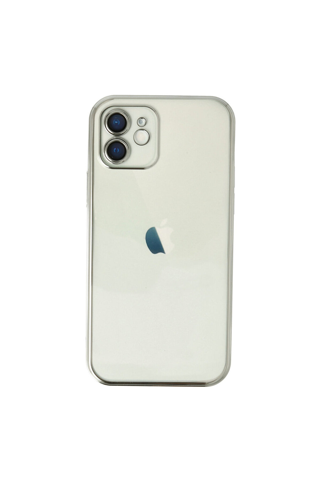 Apple iPhone 12 Uyumlu Kılıf Lensli Silikon - Gümüş