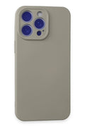 Apple iPhone 15 Pro Max Uyumlu Kılıf Nano içi Kadife Silikon - Titan Gri
