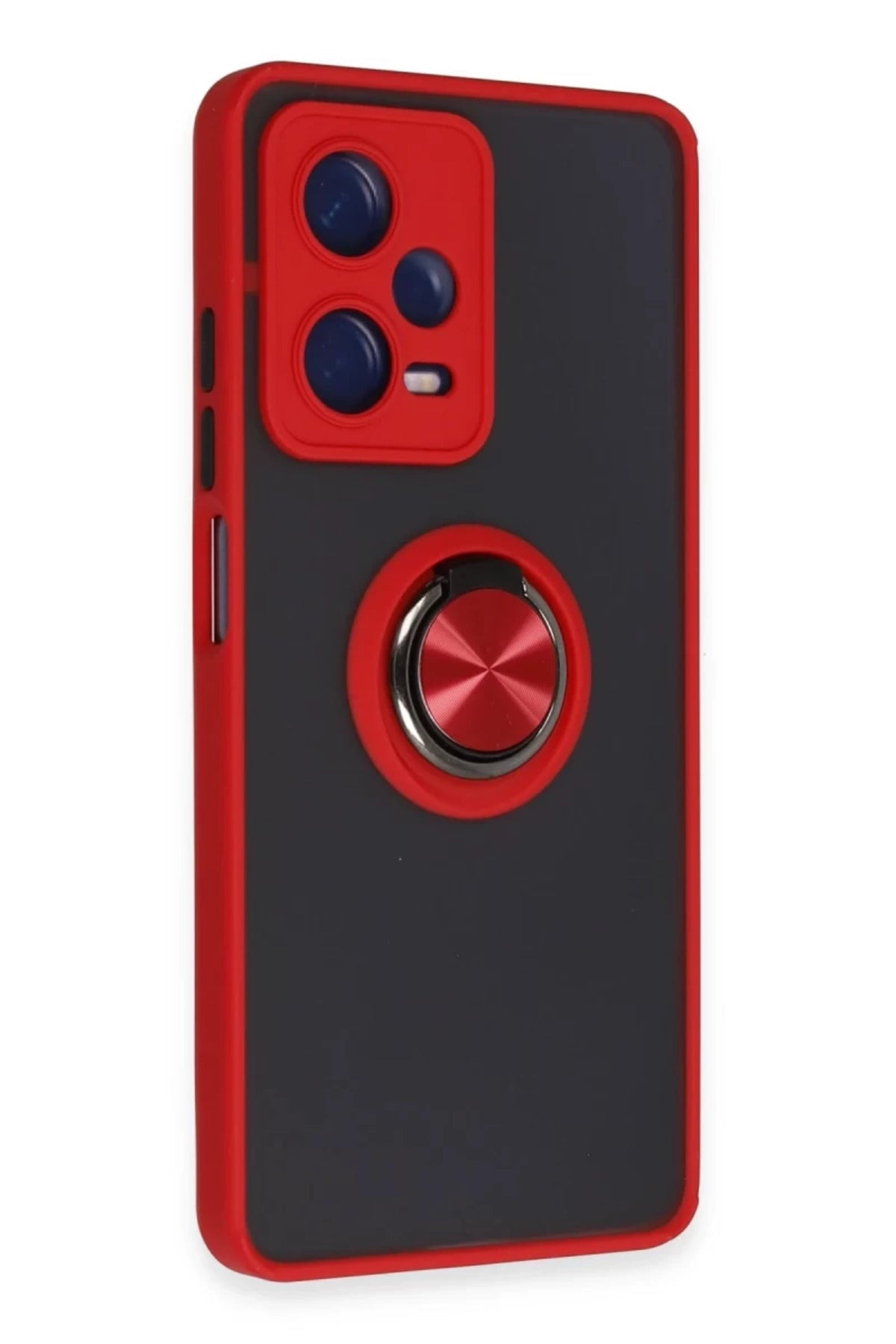 Xiaomi Redmi Note 12 5G Uyumlu Kılıf Montreal Yüzüklü Silikon Kapak - Kırmızı