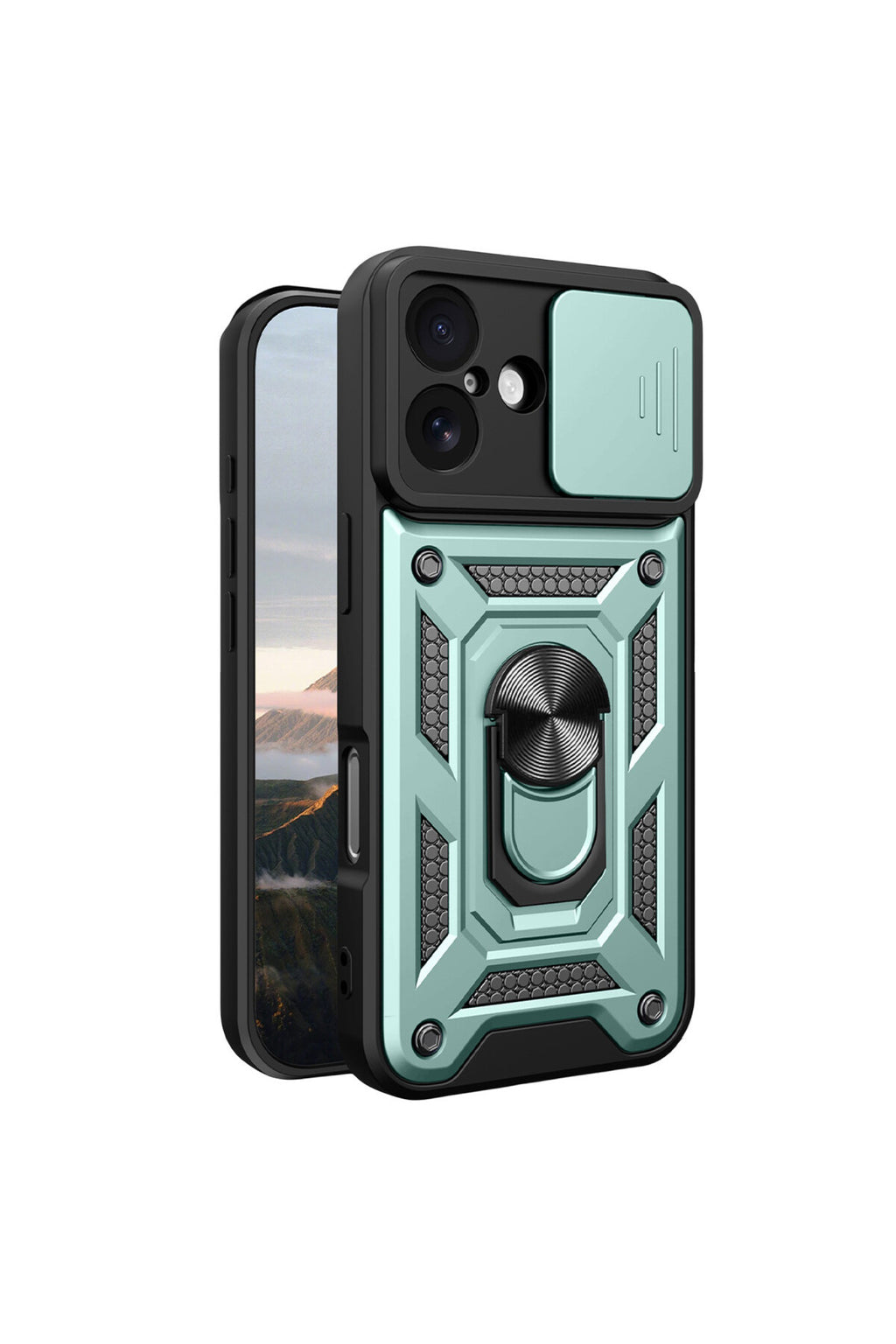 Apple iPhone 17 Uyumlu Pars Lens Yüzüklü Silikon - Yeşil