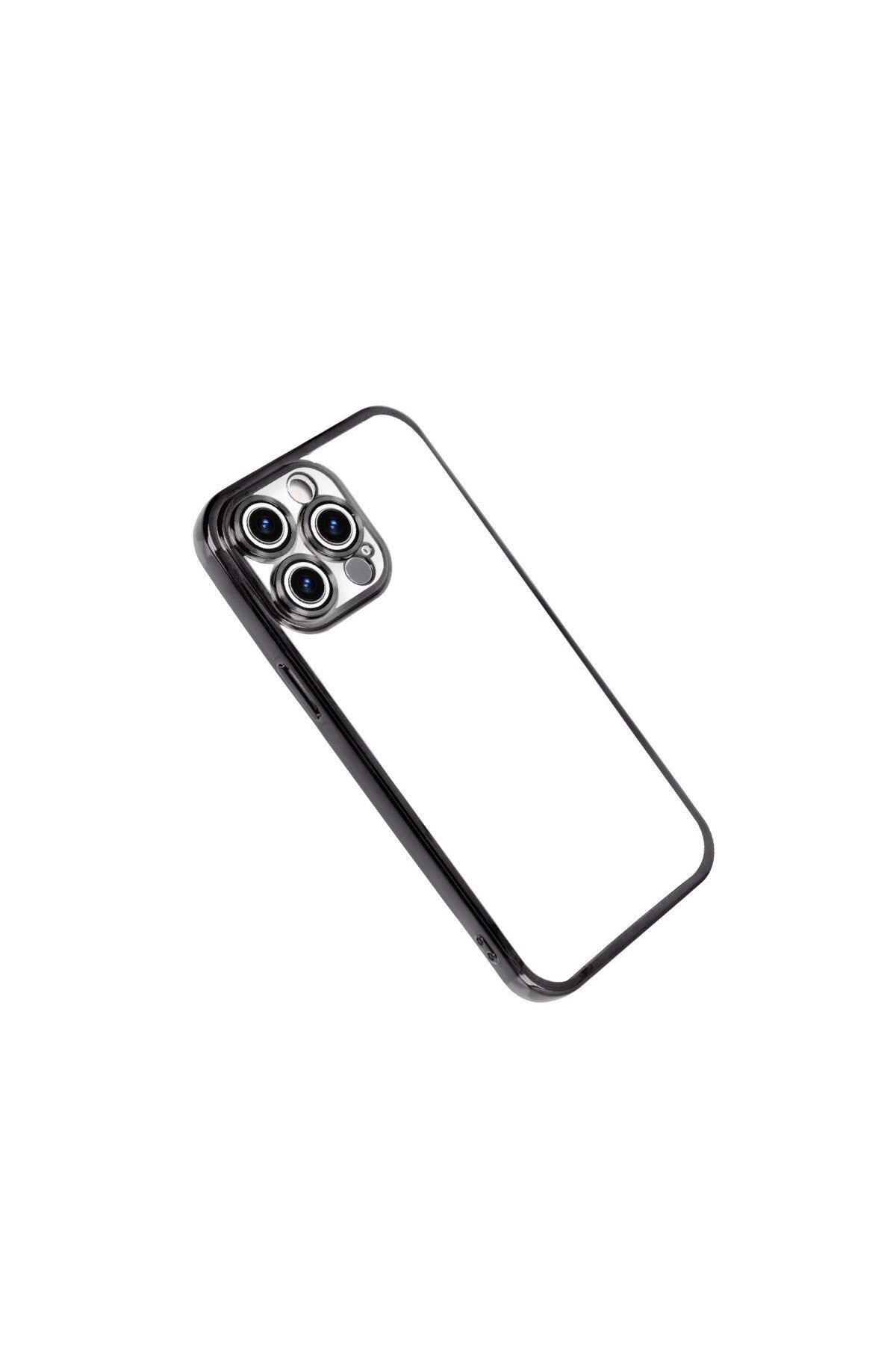 Apple iPhone 15 Pro Max Uyumlu Lensli Silikon - Siyah
