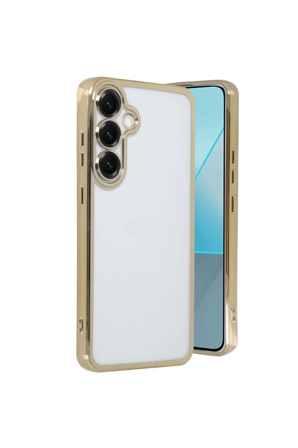 Samsung Galaxy S25 Plus Uyumlu Kılıf Lensli Silikon - Gold