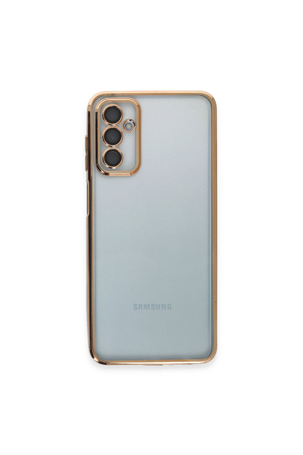 Samsung Galaxy M23 Uyumlu Kılıf Lensli Silikon - Gold