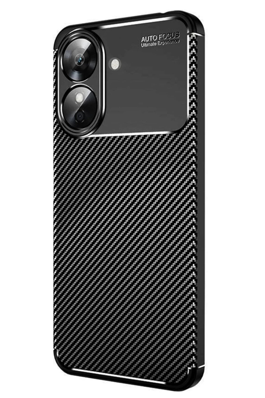 Realme Note 60 Uyumlu Kılıf Auto Focus Karbon Kapak - Siyah