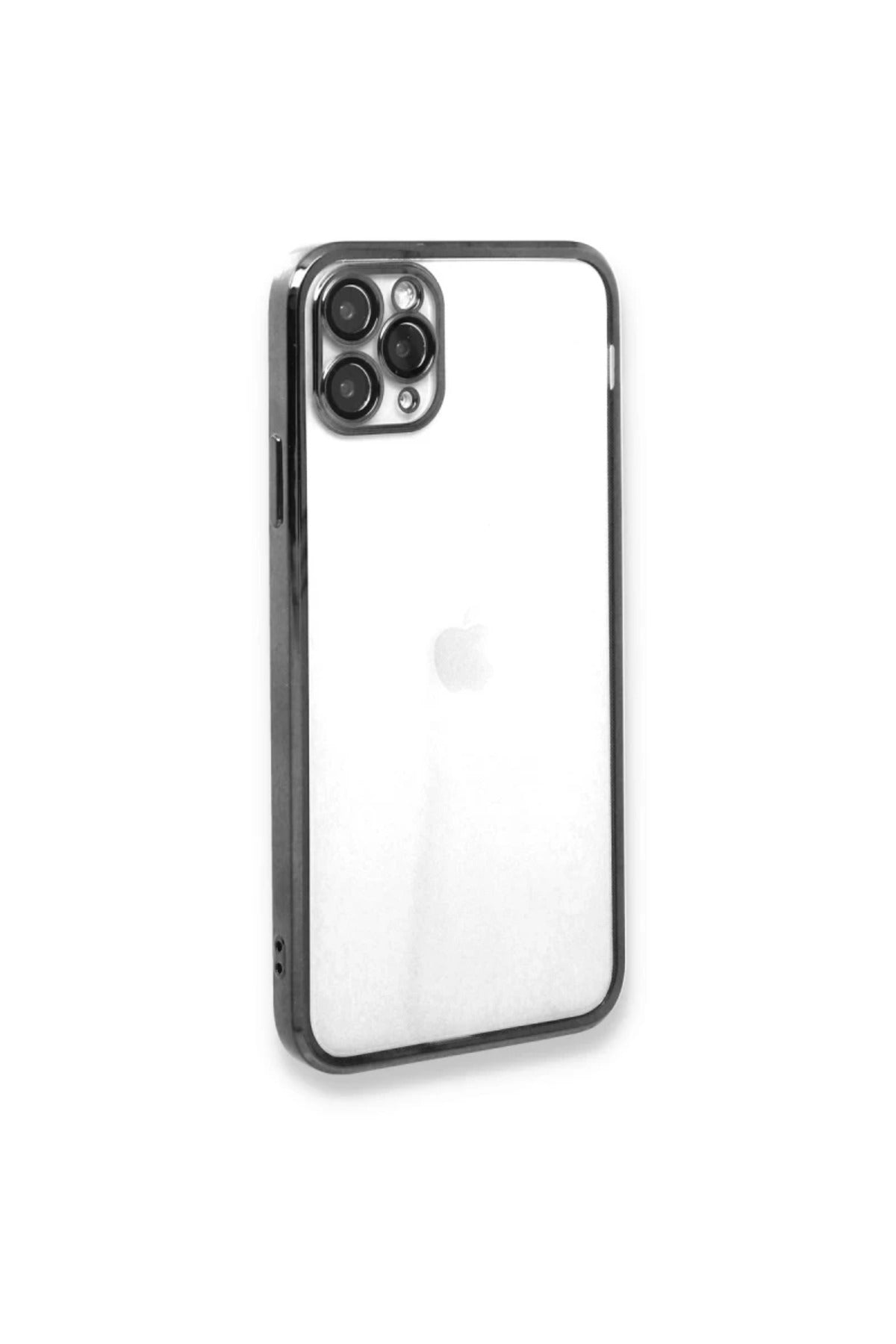 Apple iPhone 11 Pro Max Uyumlu Kılıf Lensli Silikon - Gümüş