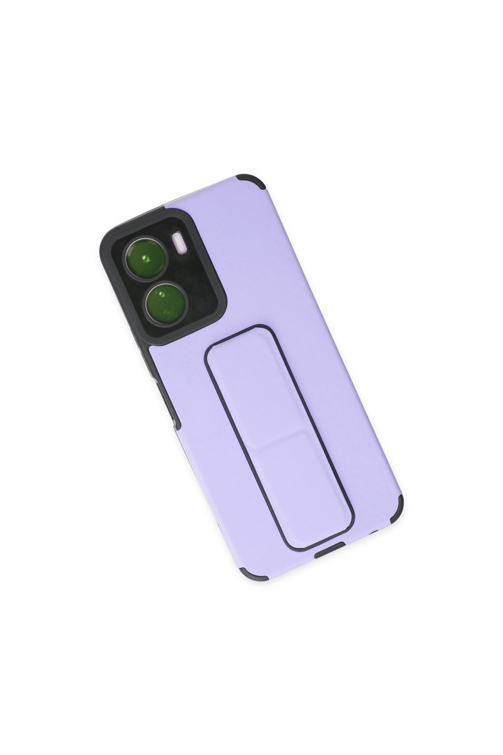 Vivo Y16 Uyumlu Kılıf Mega Standlı Silikon - Lila