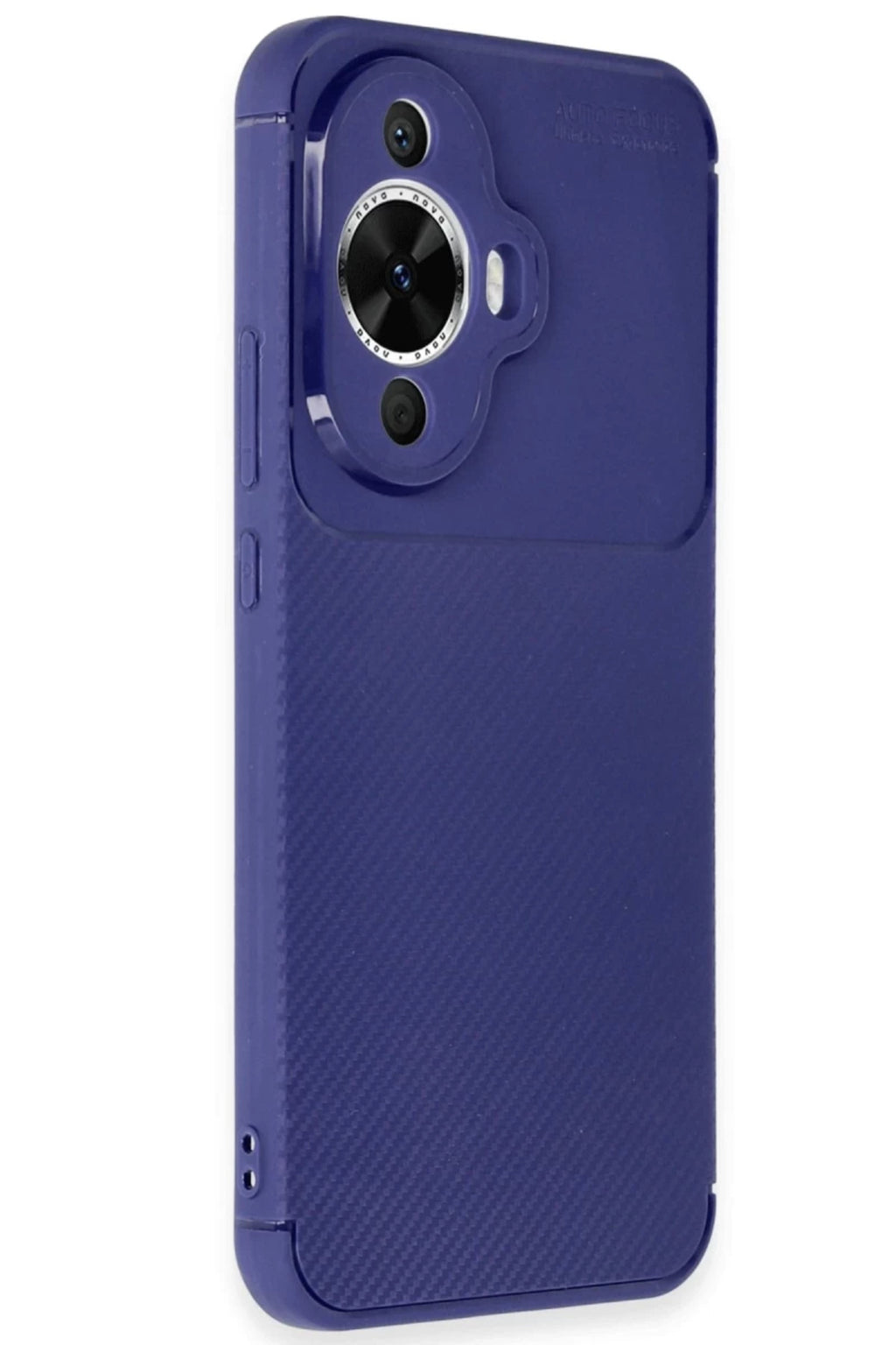 Huawei Nova 12S Uyumlu Kılıf Auto Focus Karbon Kapak - Lacivert