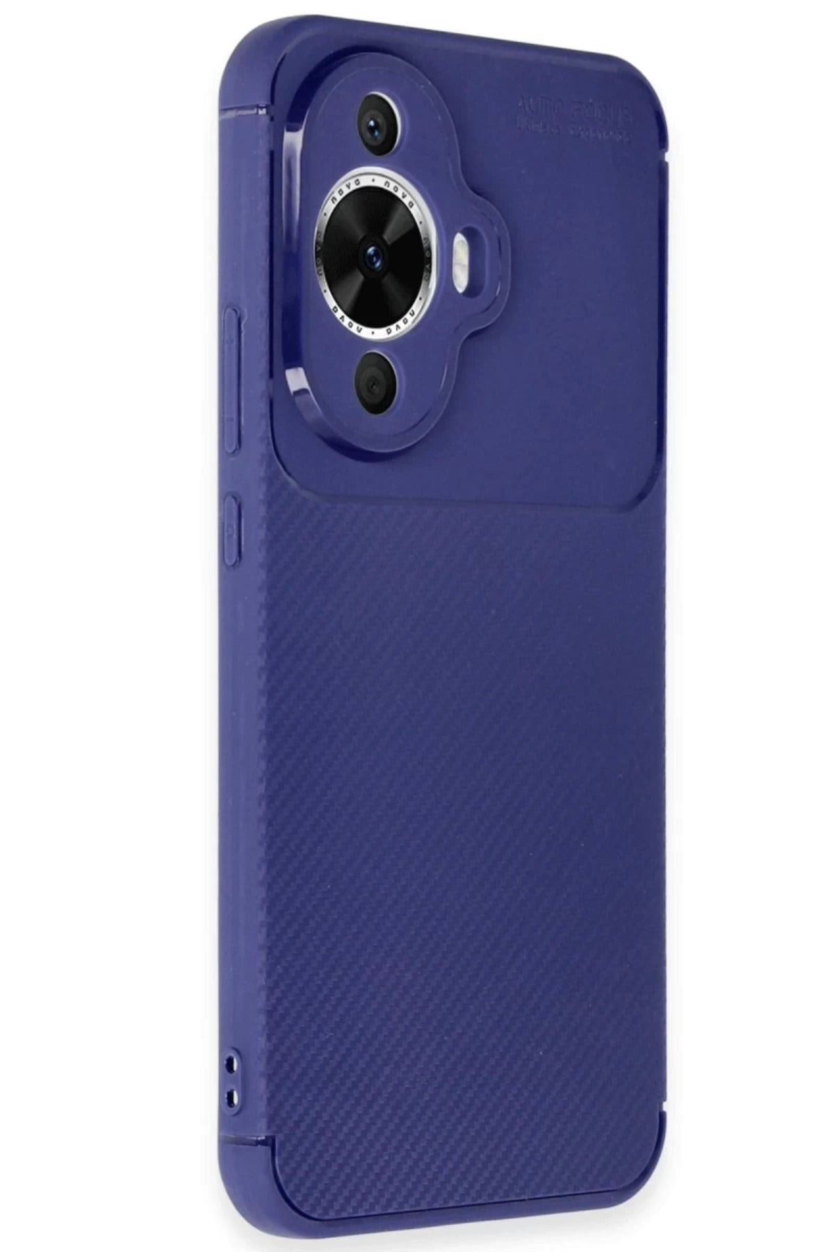 Huawei Nova 12S Uyumlu Kılıf Auto Focus Karbon Kapak - Lacivert