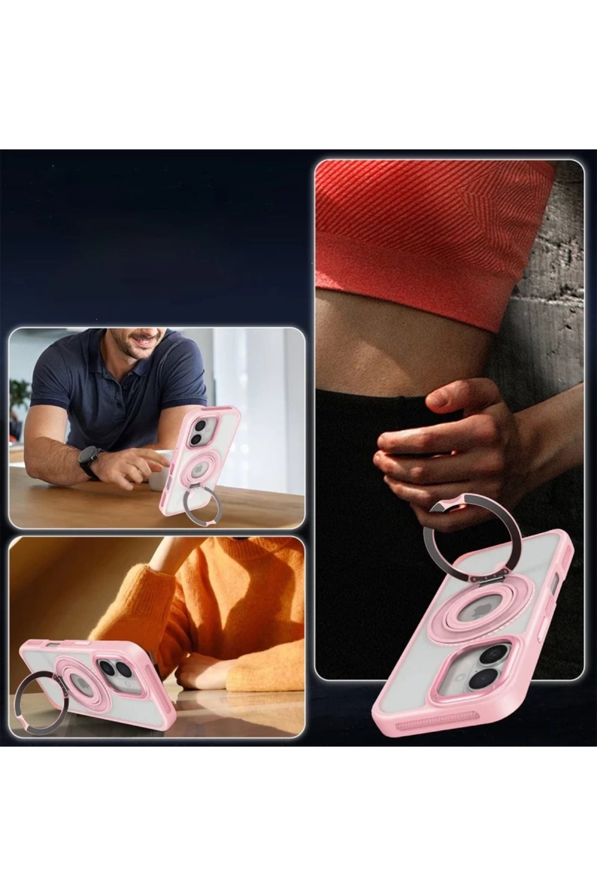 Joko Apple iPhone 16 Uyumlu Banza Magsafe Standlı Kapak - Siyah