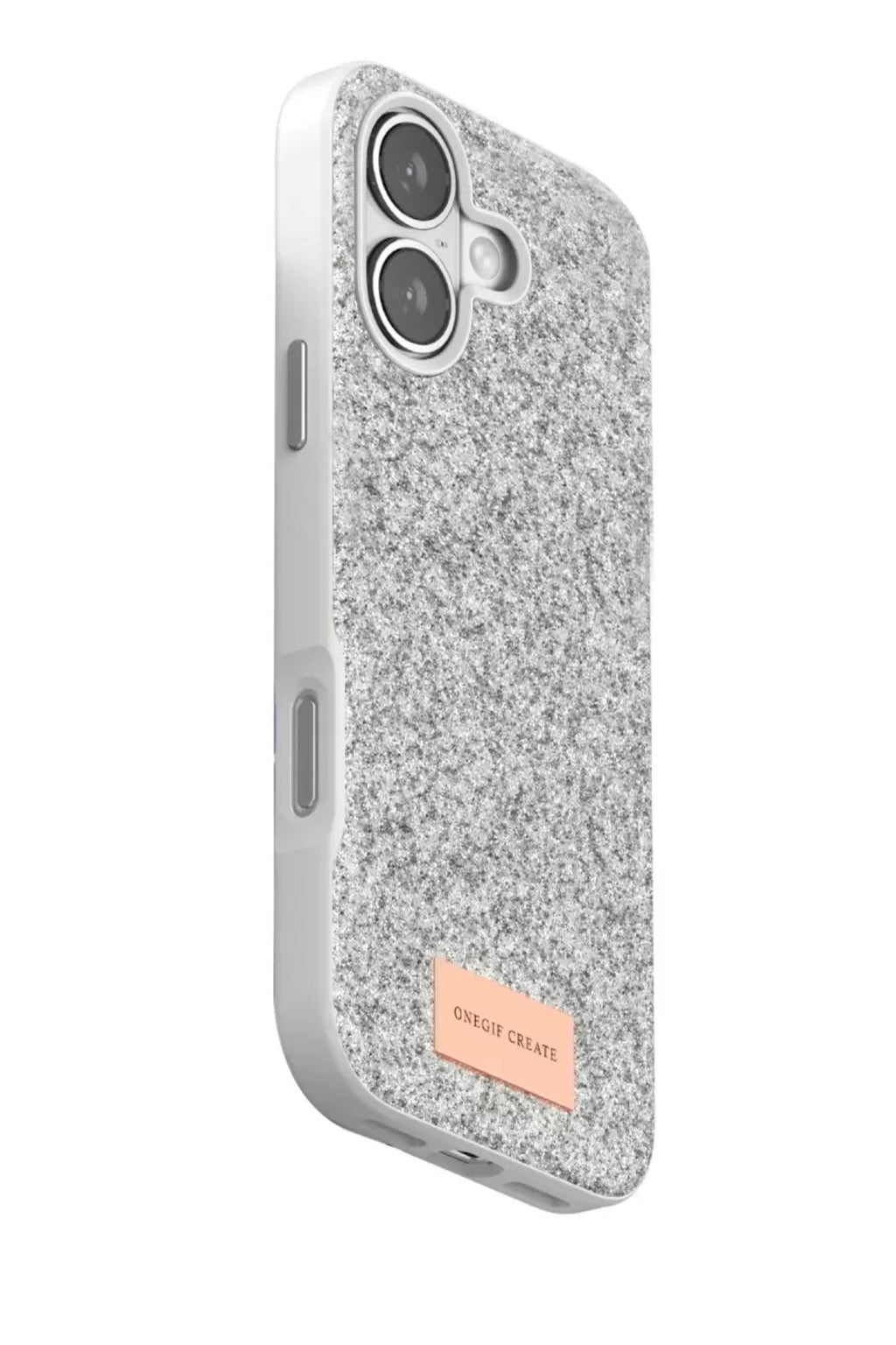 Onegif Apple iPhone 17 Uyumlu Bright Simli Kapak - Beyaz