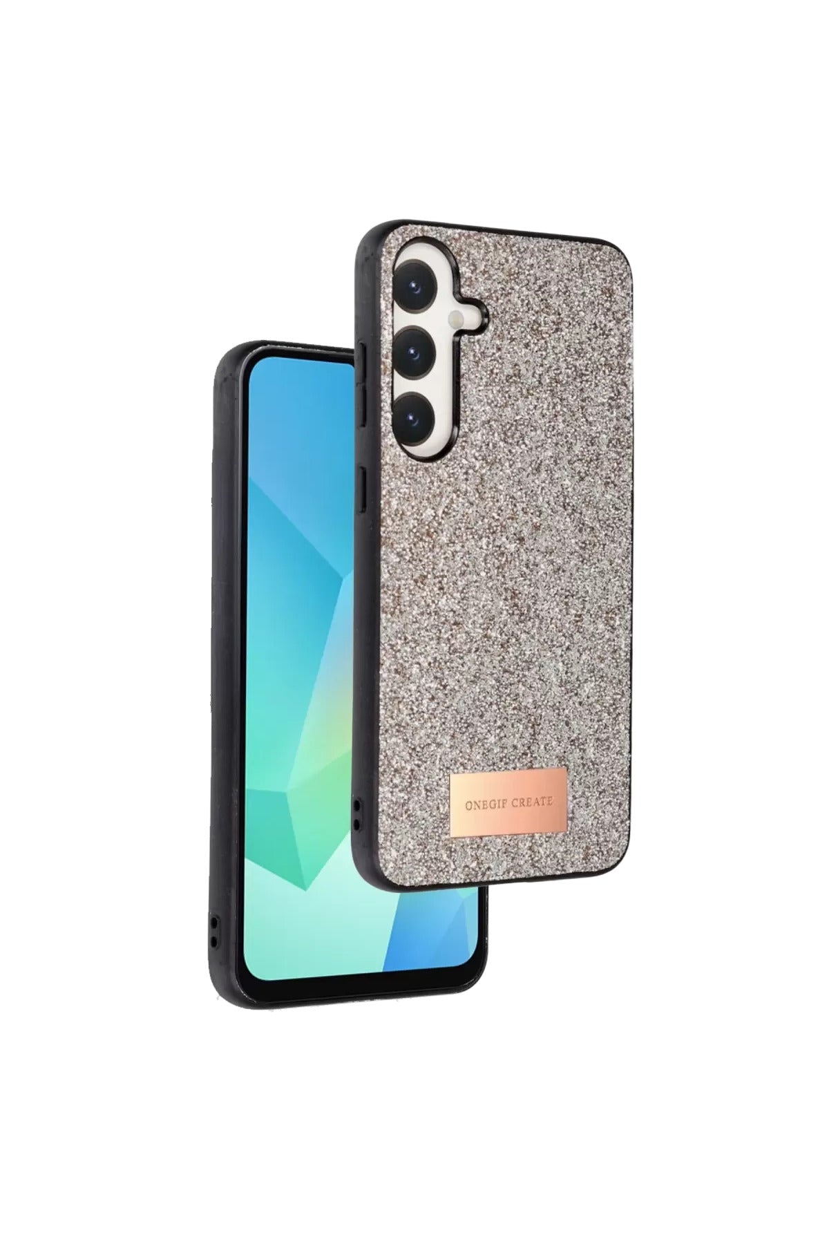 Onegif Samsung Galaxy A16 5G Uyumlu Bright Simli Kapak - Gold