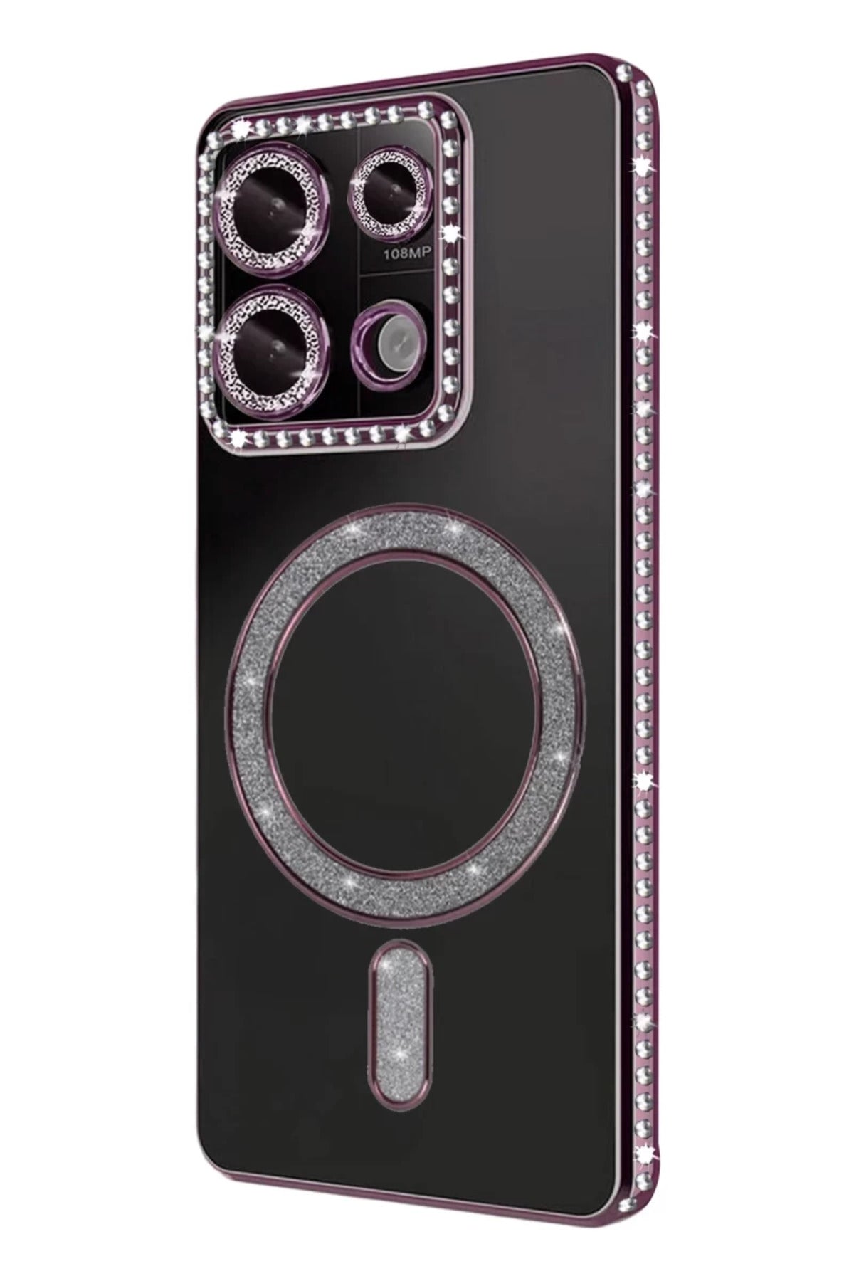 Xiaomi Redmi 13C Uyumlu Joke Simli Magneticsafe Kılıf - Pembe