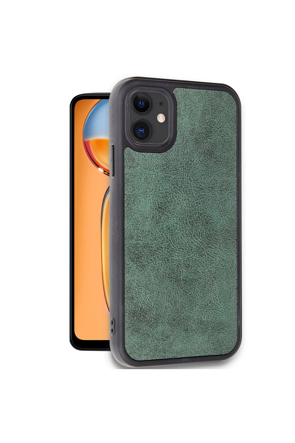 Apple iPhone 11 Uyumlu Kılıf Aras Deri Kapak - Koyu Yeşil