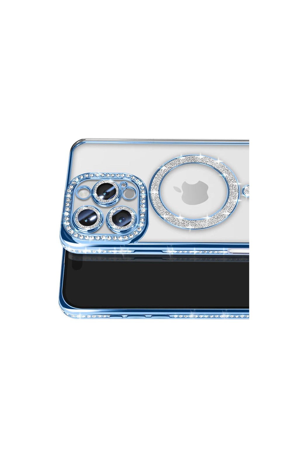 Apple iPhone 16 Pro Max Uyumlu Kılıf Joke Simli Magneticsafe Kılıf - Mavi
