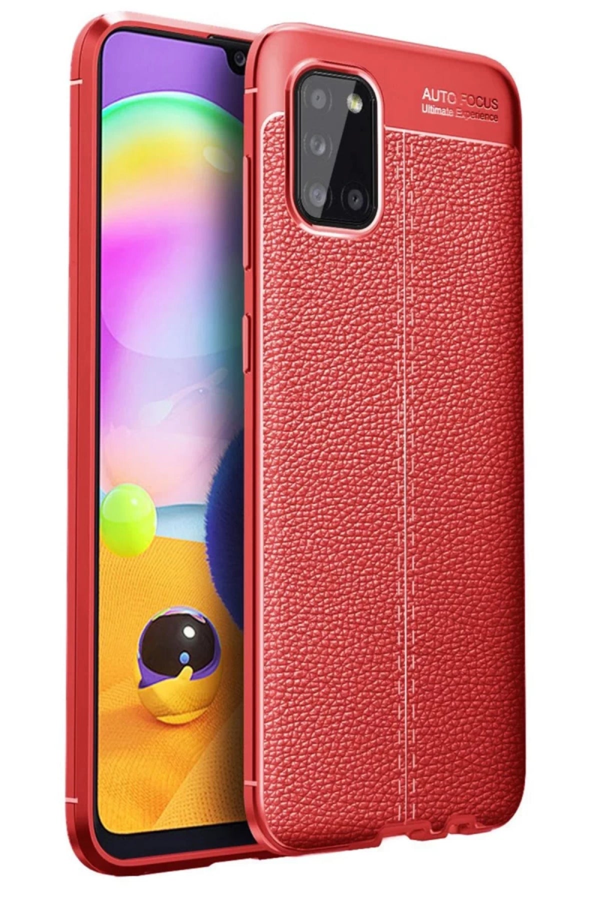 Samsung Galaxy A31 Uyumlu Kılıf Auto Focus Kapak - Kırmızı