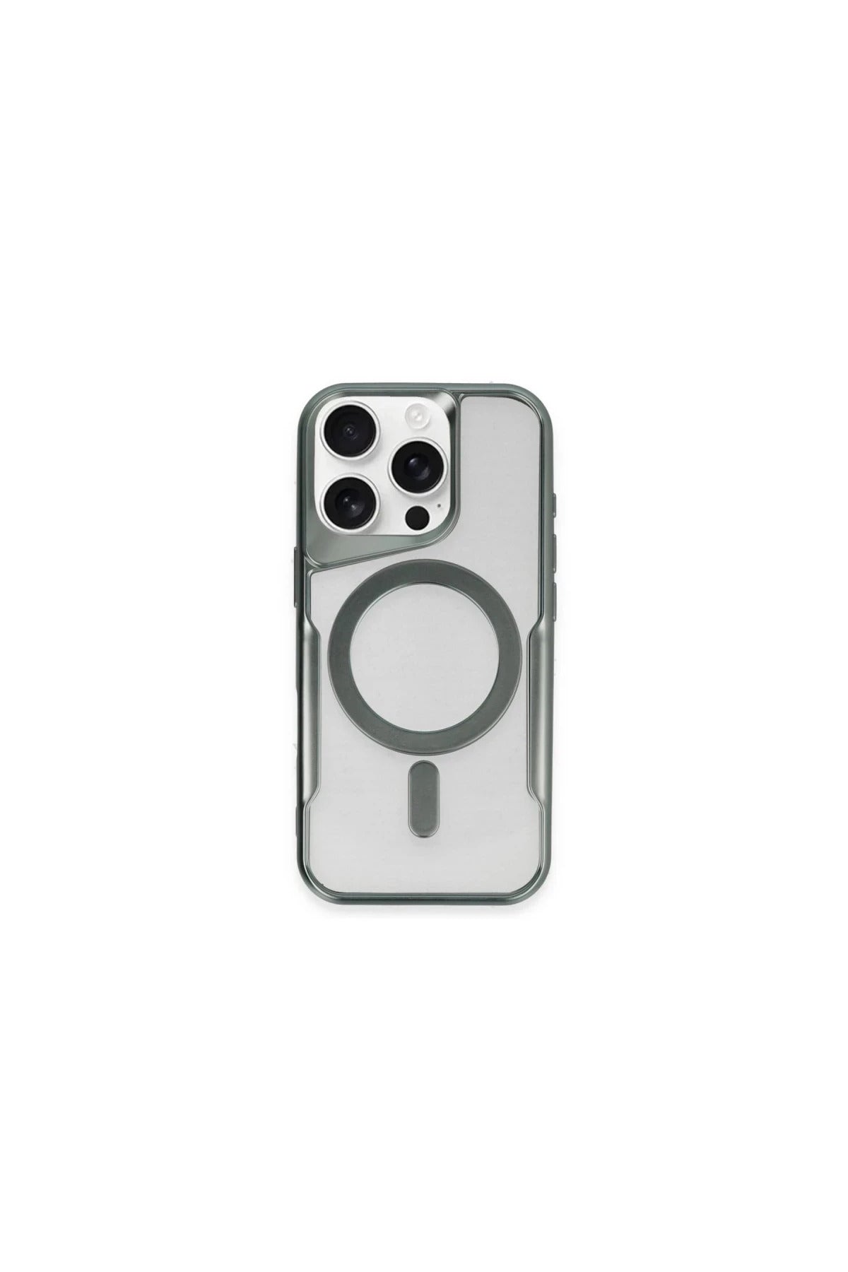 Apple iPhone 11 Pro Max Uyumlu Kılıf Boyi Magsafe Silikon Kapak - Yeşil