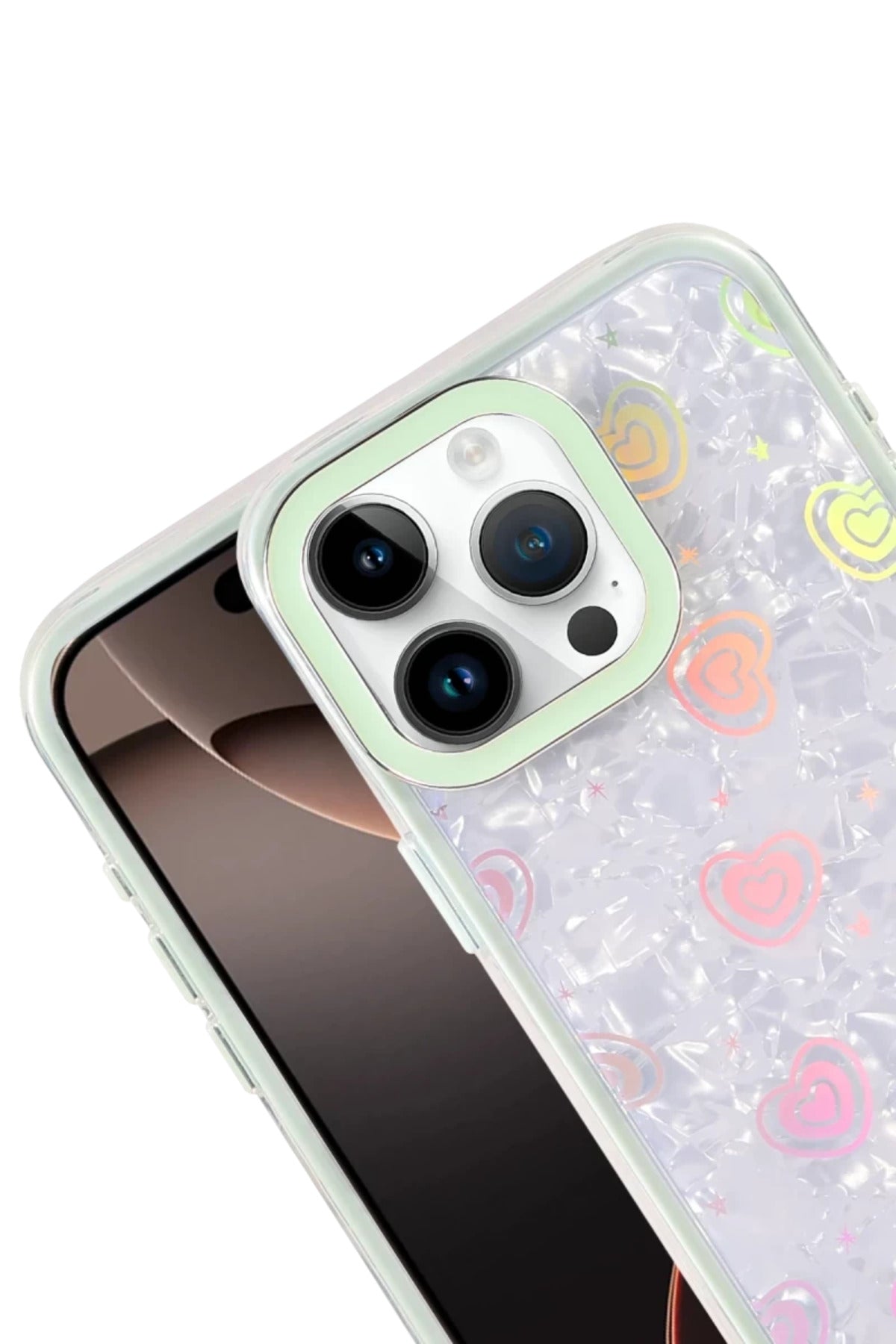 Apple iPhone 16 Pro Uyumlu Lumi Desenli Kapak - Yeşil
