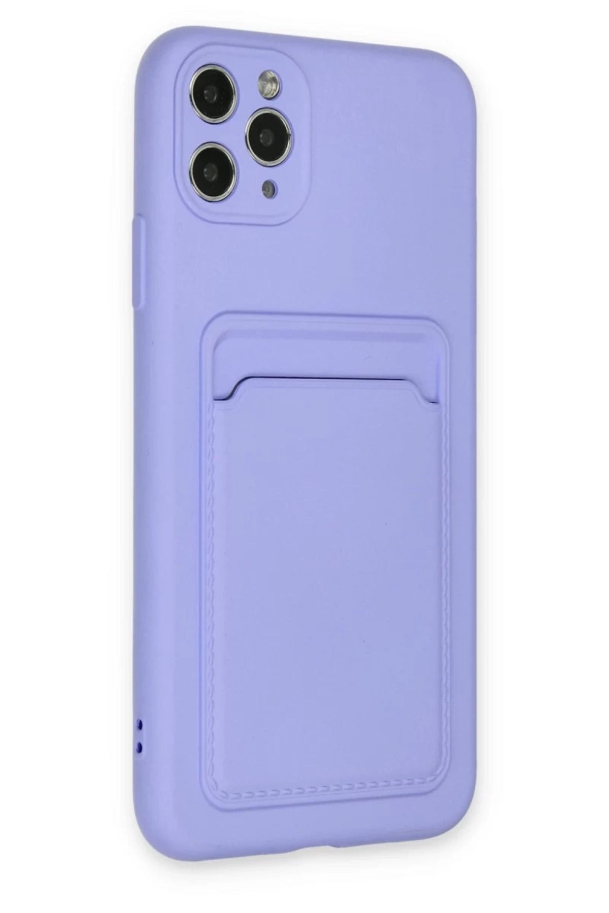 Apple iPhone 11 Pro Max Uyumlu Kılıf Kelvin Kartvizitli Silikon - Lila