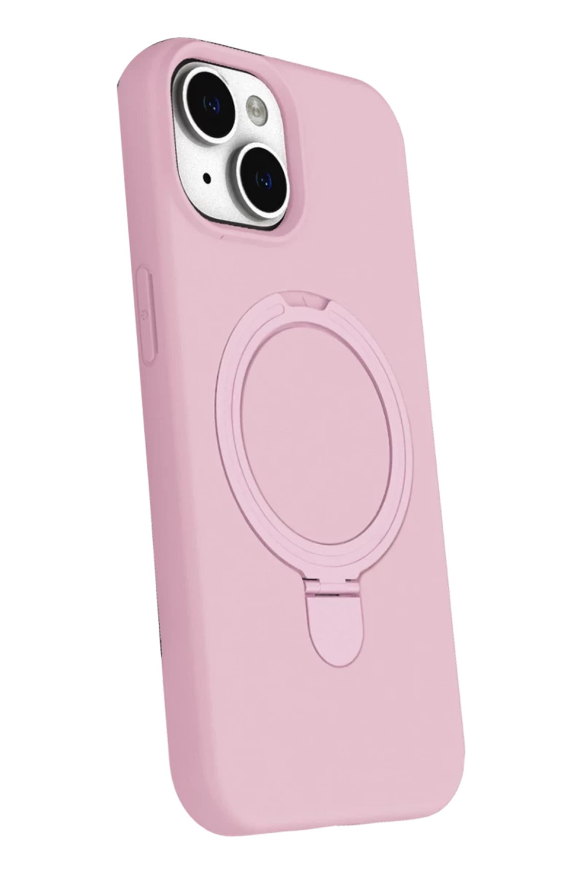 Apple iPhone 15 Plus Uyumlu Regal Magsafe Standlı Kapak - Açık Pembe