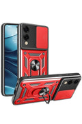 Samsung Galaxy S25 Uyumlu Edge Pars Lens Yüzüklü Silikon - Kırmızı