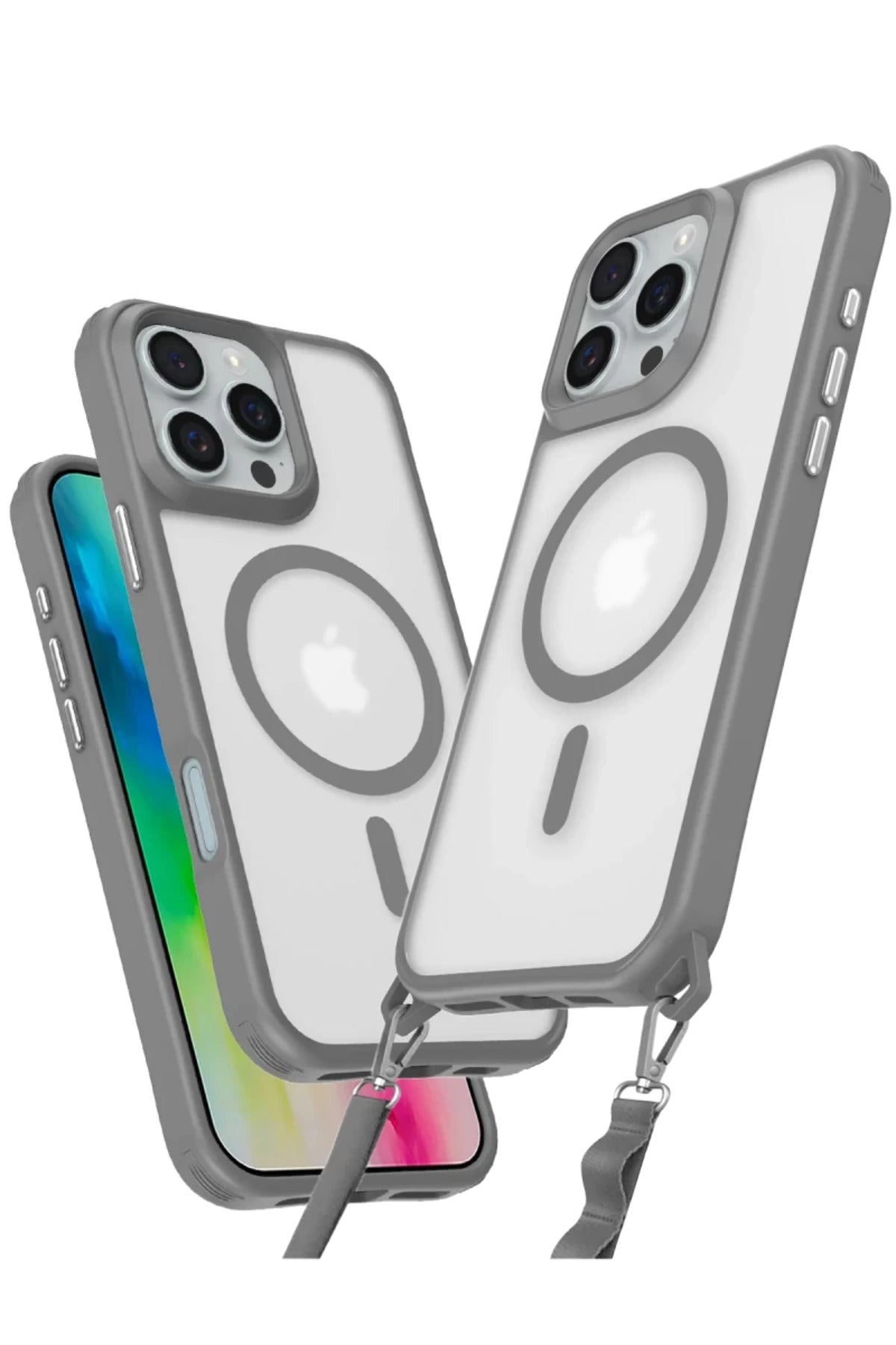 Apple iPhone 16 Pro Max Uyumlu Kılıf Enka Magsafe Silikon Kılıf - Titan Gri