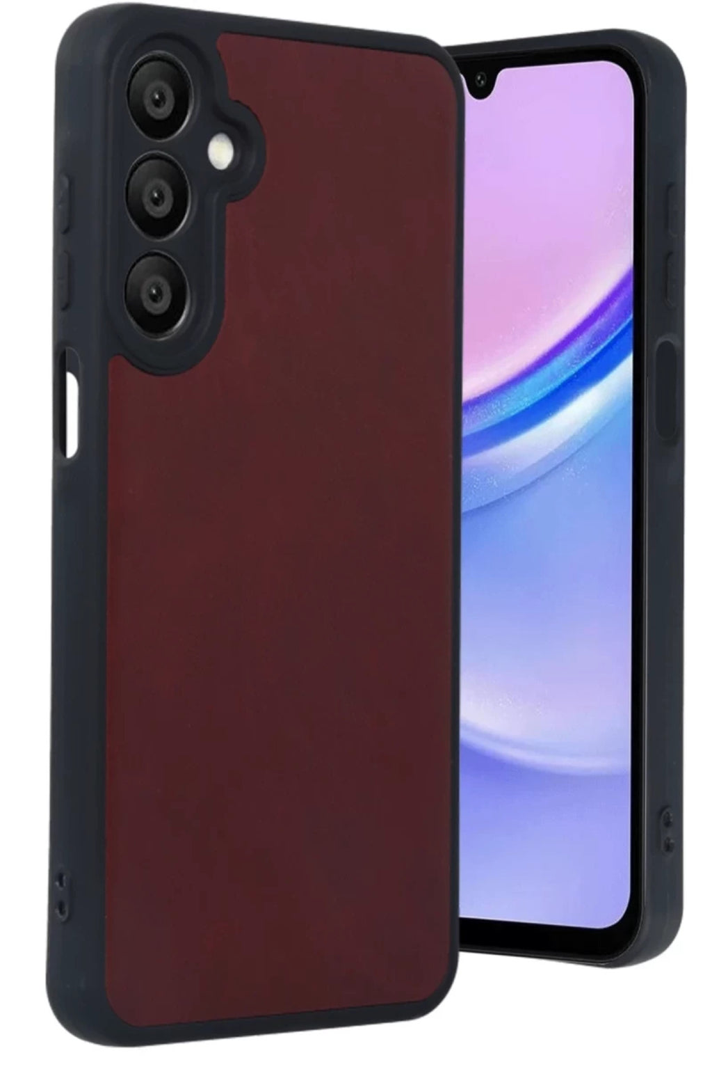 Samsung Galaxy A55 5G Uyumlu Kılıf Aras Deri Kapak - Bordo