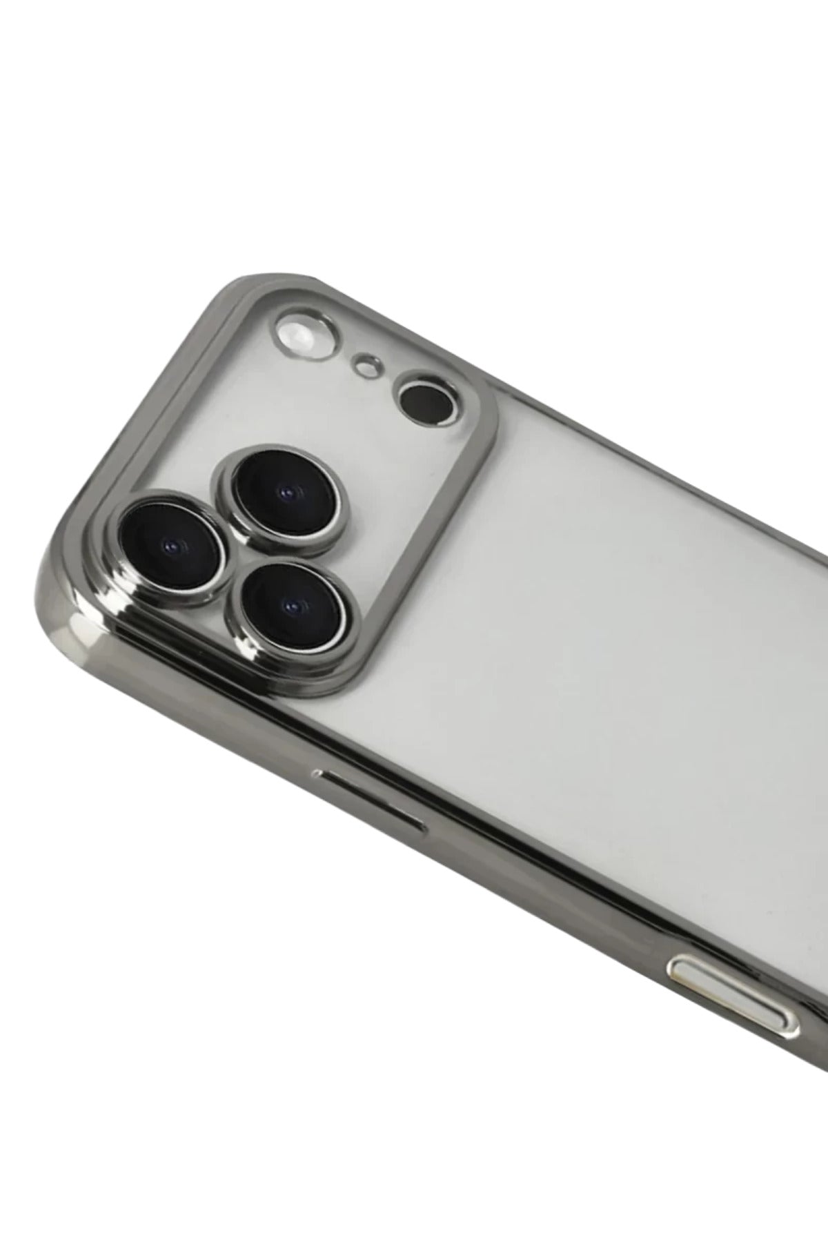 Apple iPhone 17 Pro Max Uyumlu Lensli Silikon - Titan Gri