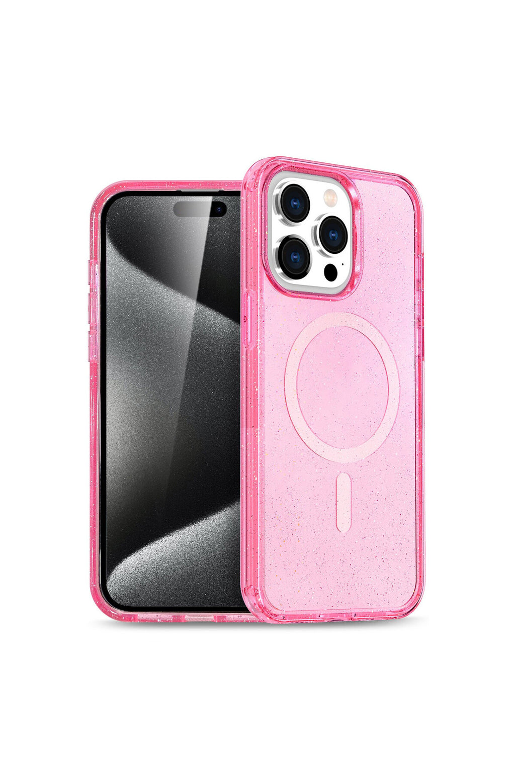 Apple iPhone 15 Pro Max Uyumlu Kılıf Star Magsafe Kapak - Pembe