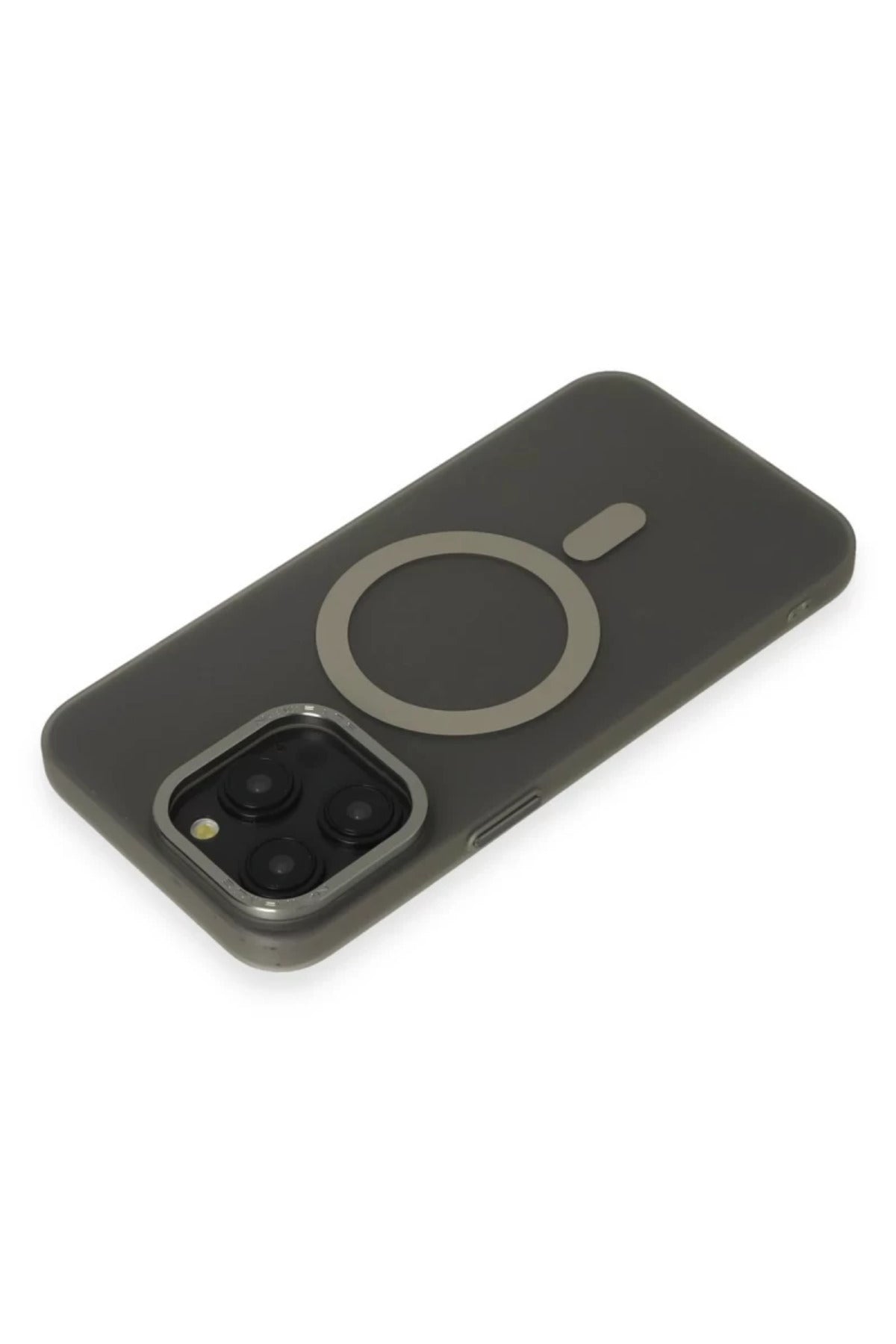 Apple iPhone 15 Pro Uyumlu Kılıf Lodos Magneticsafe Mat Kapak - Titan Gri