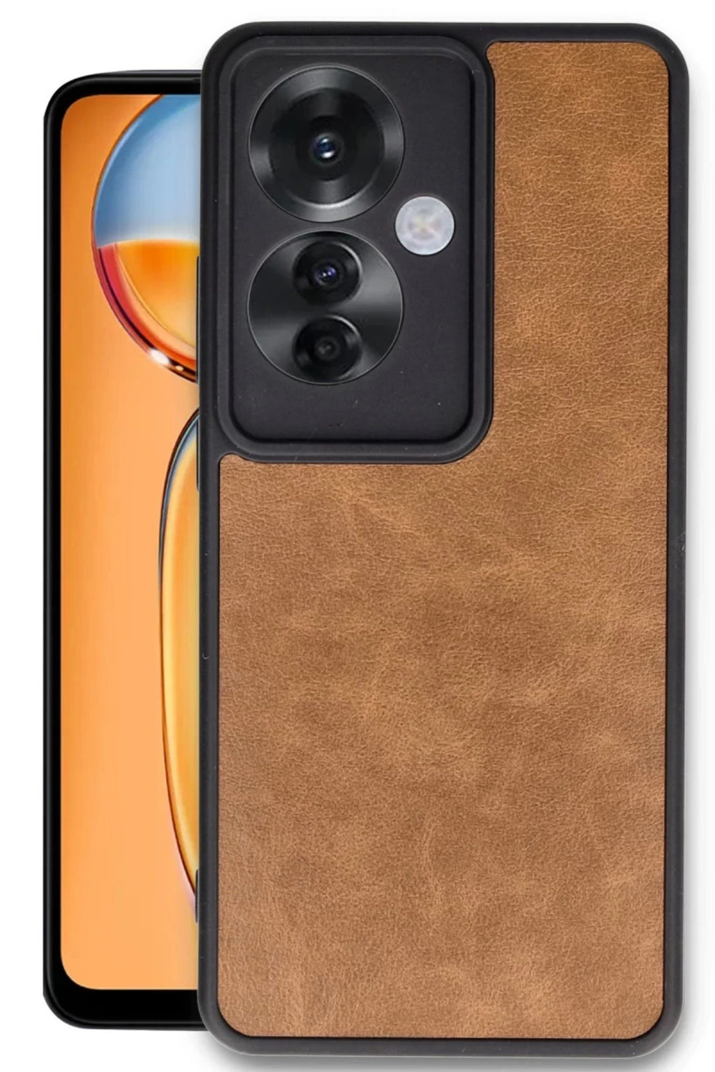 Oppo Reno 11F Uyumlu Kılıf Aras Deri Kapak - Taba