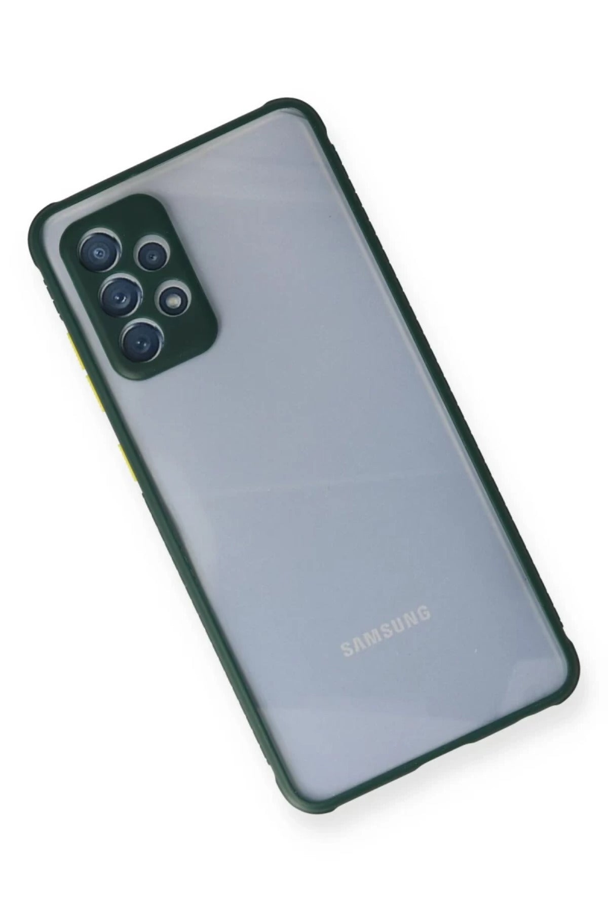Samsung Galaxy A72 Uyumlu Kılıf Miami Şeffaf Silikon - Koyu Yeşil