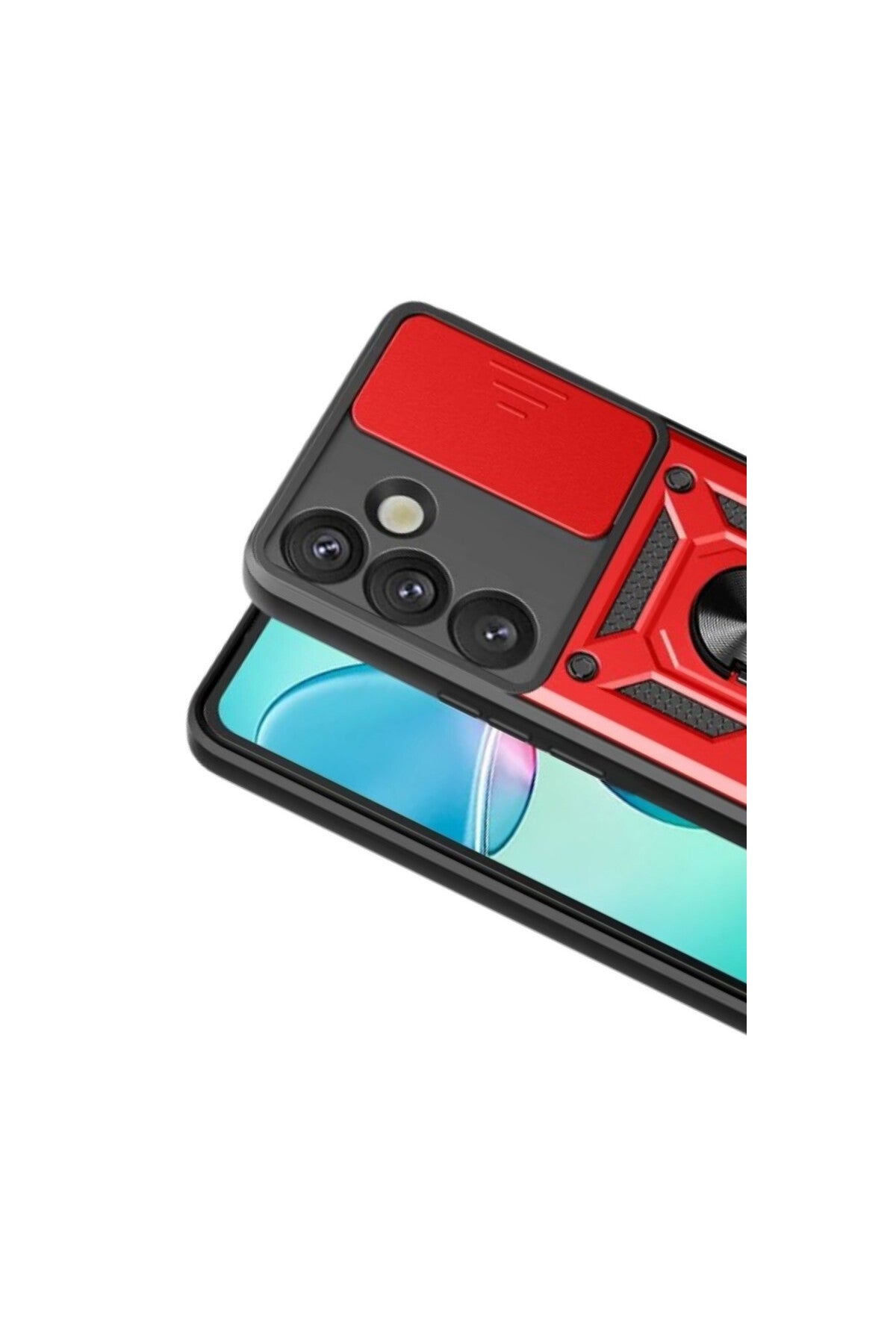 Samsung Galaxy S26 Uyumlu Pars Lens Yüzüklü Silikon - Kırmızı