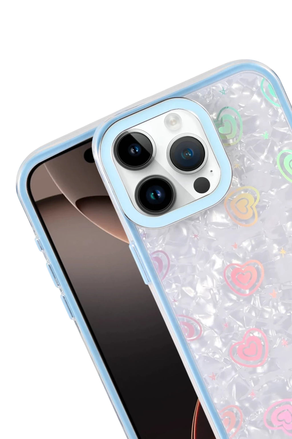 Apple iPhone 15 Pro Uyumlu Lumi Desenli Kapak - Mavi