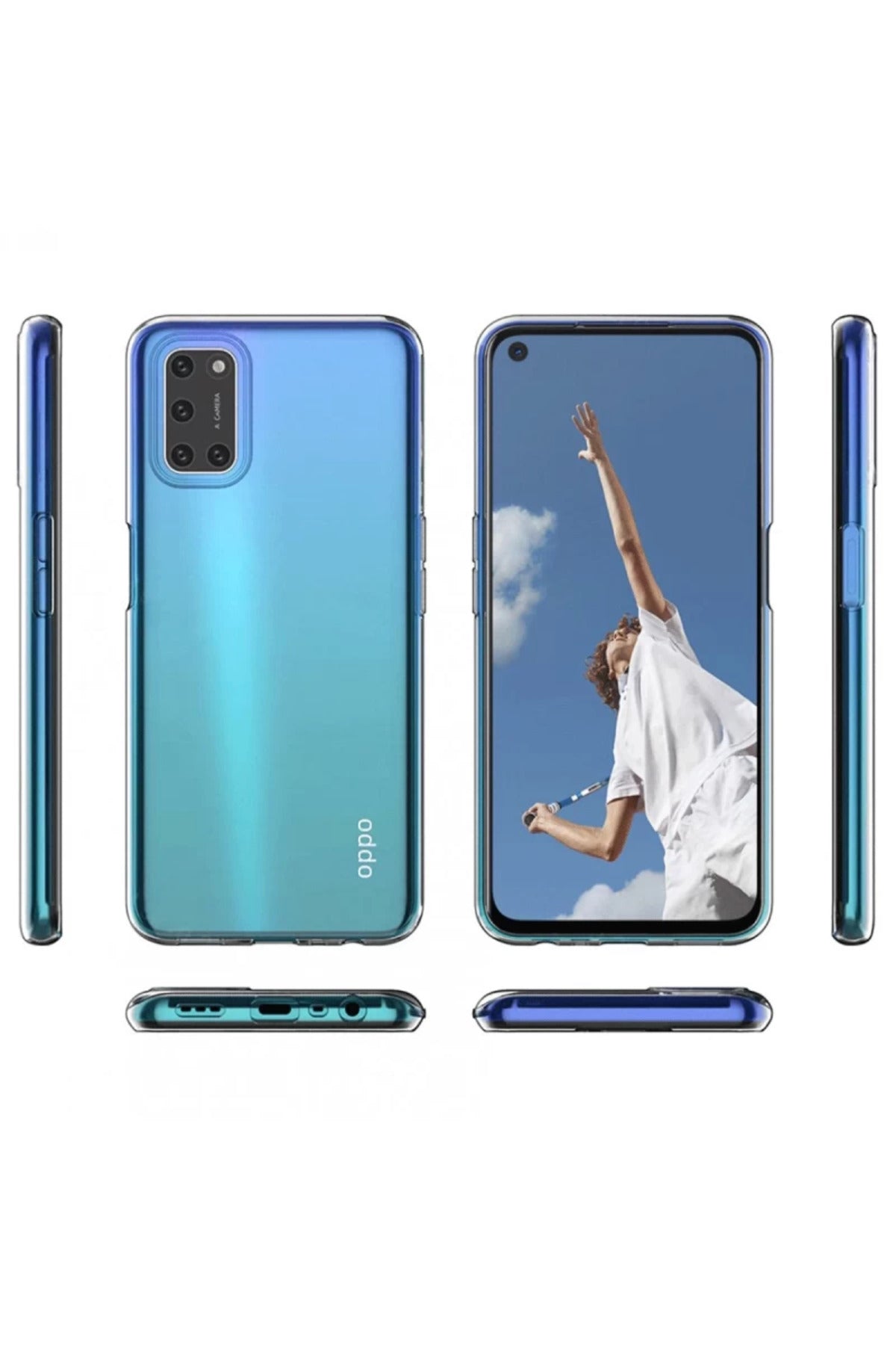 Oppo A52 Uyumlu Kılıf Lüx Şeffaf Silikon