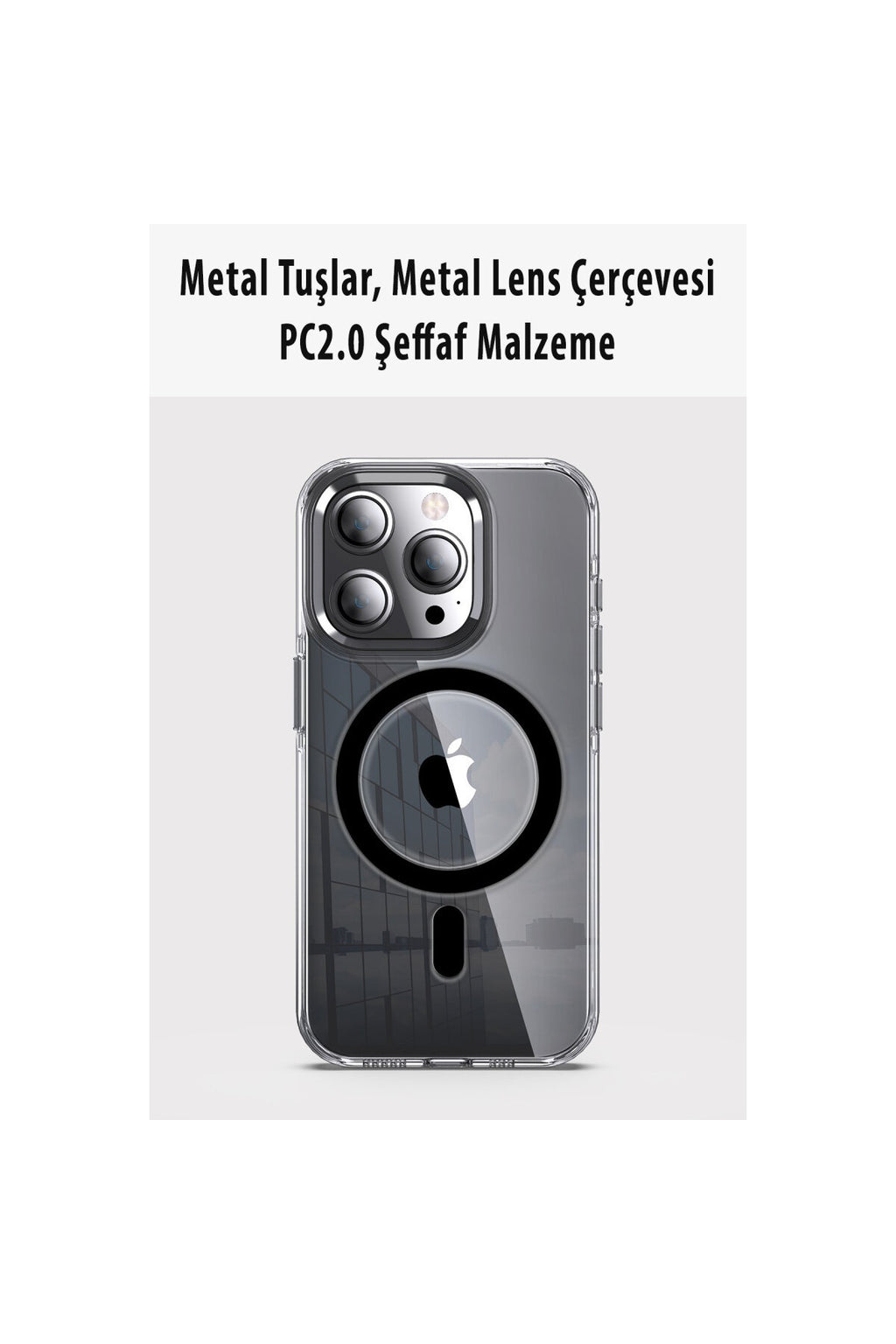 Joko Apple iPhone 15 Pro Max Uyumlu Kılıf Crystal Magsafe Kapak - Şeffaf