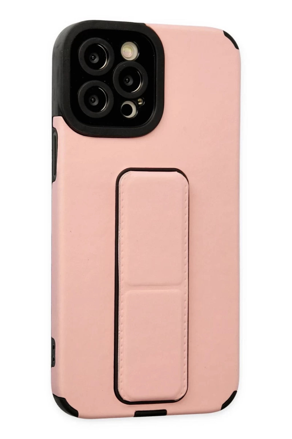 Apple iPhone 12 Pro Max Uyumlu Kılıf Mega Standlı Silikon - Pudra