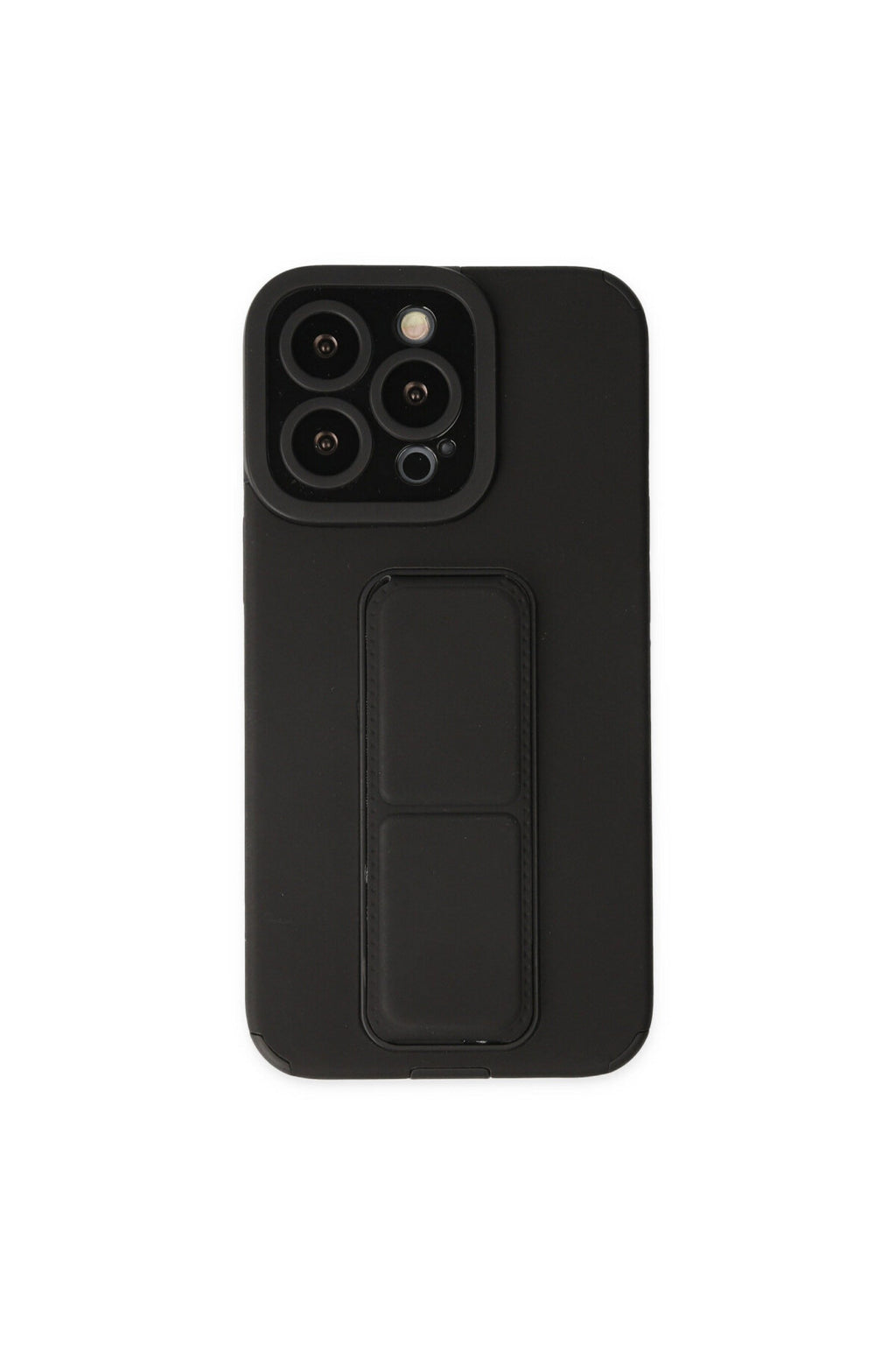 Apple iPhone 13 Pro Max Uyumlu Kılıf Mega Standlı Silikon - Siyah