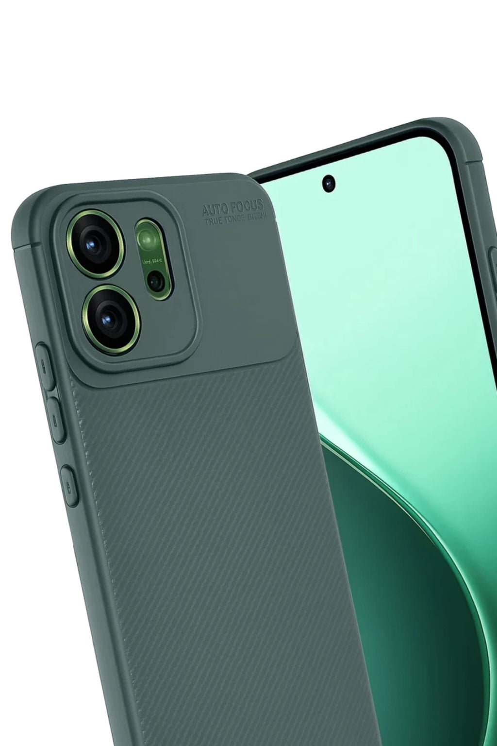 Oppo Reno 14F Uyumlu Auto Focus Karbon Kapak - Koyu Yeşil