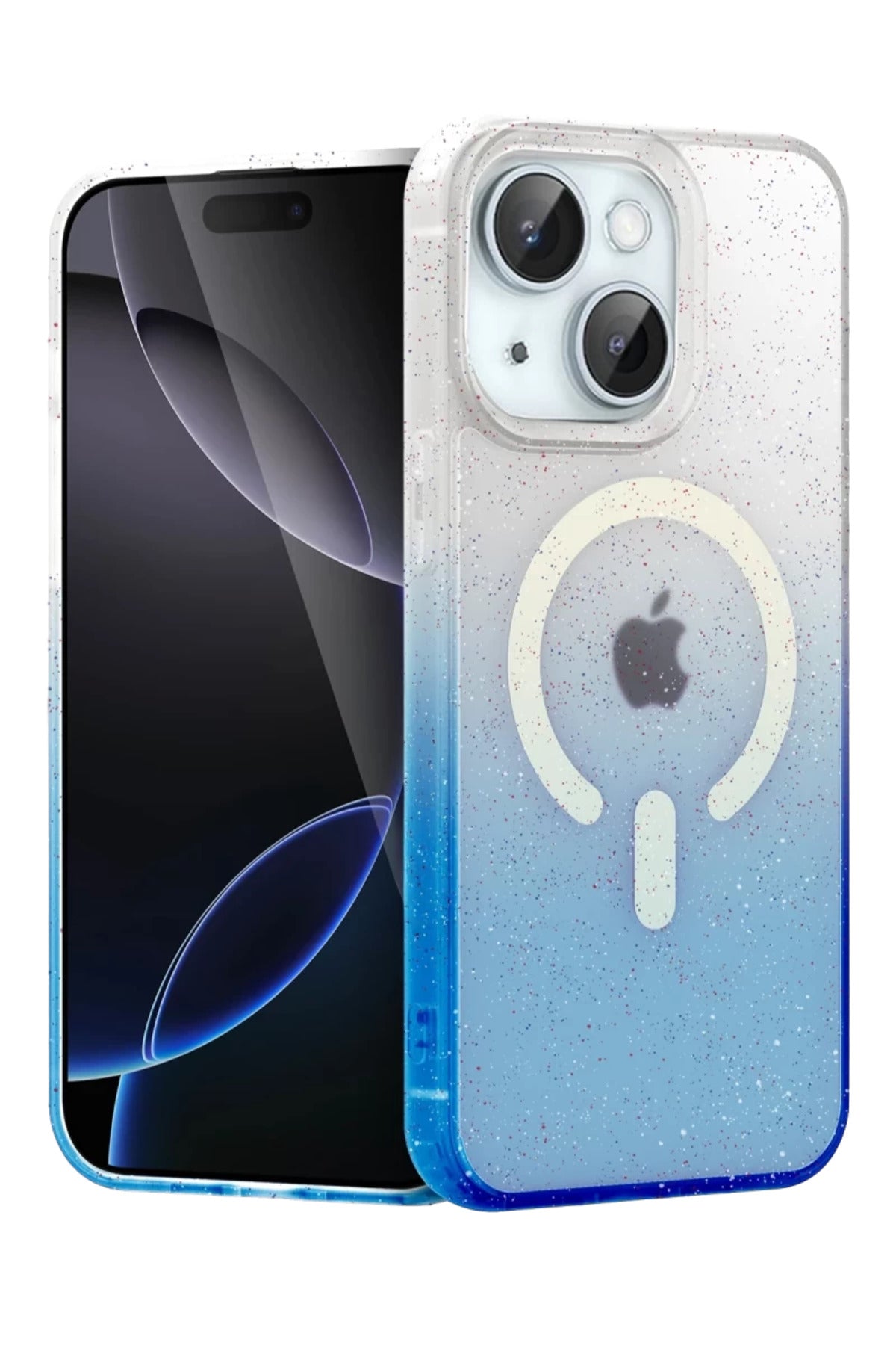Apple iPhone 15 Plus Uyumlu Pummel Shiny Magsafe Kapak - Mavi