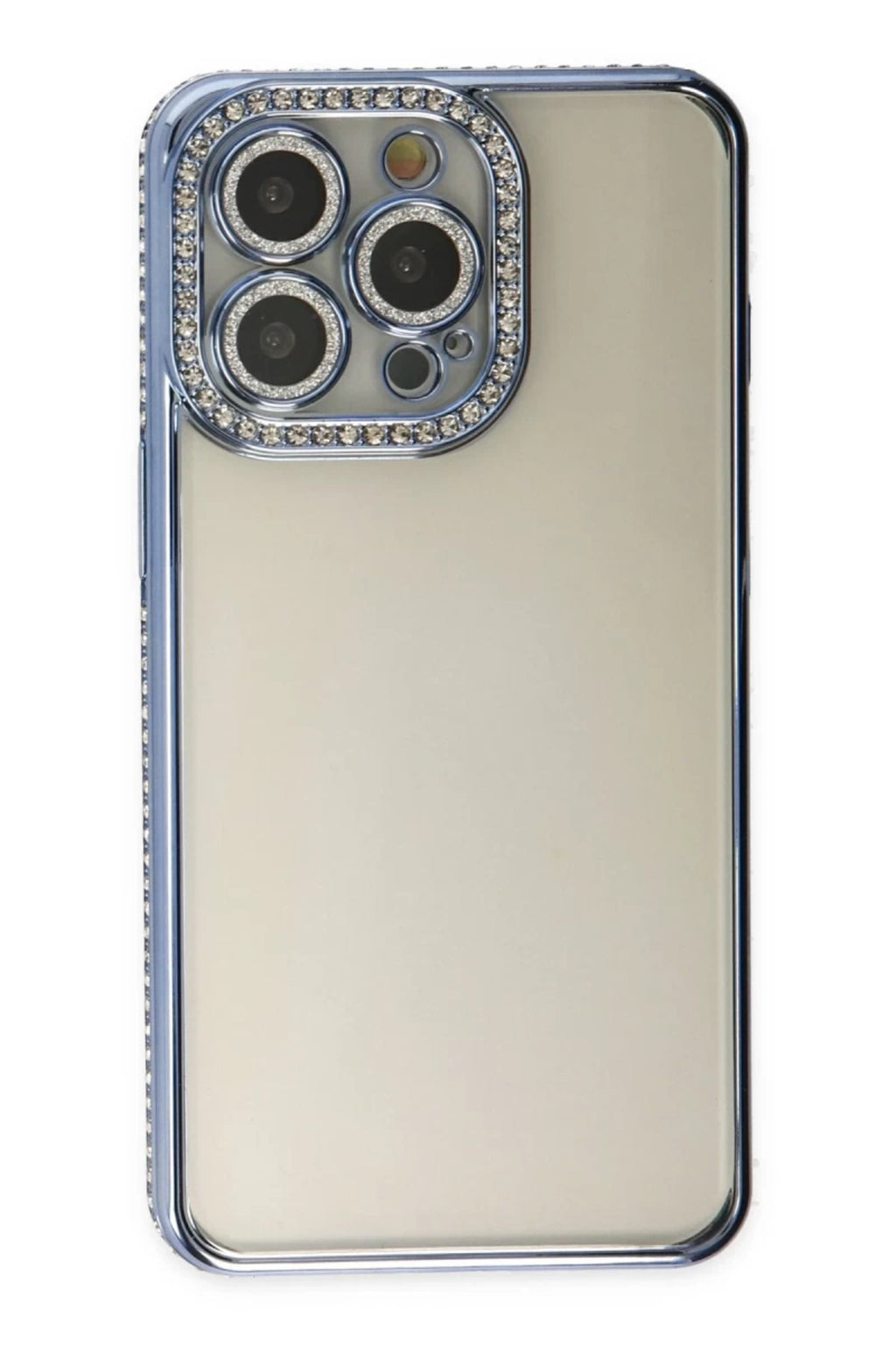 Apple iPhone 14 Pro Uyumlu Kılıf Joke Taşlı Silikon - Mavi