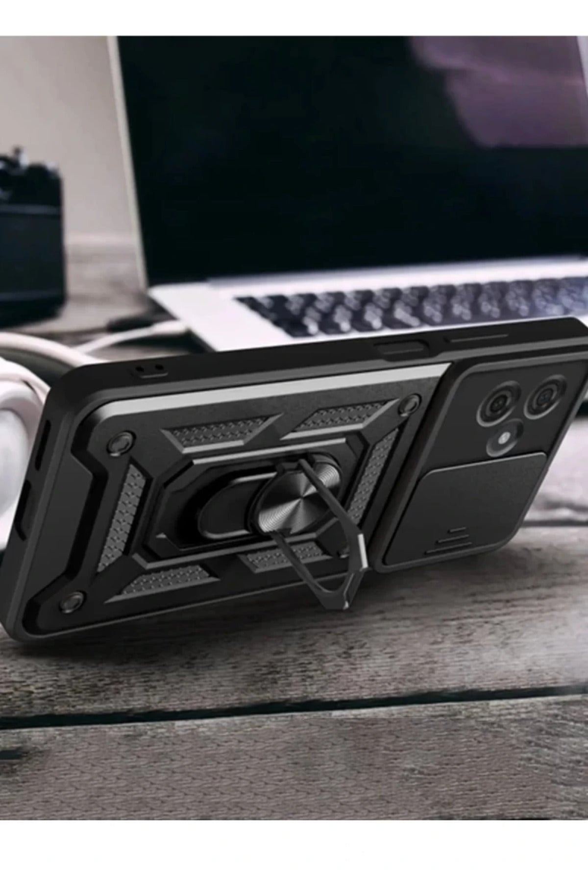 Xiaomi Redmi Note 13 Pro Plus Uyumlu Kılıf Pars Lens Yüzüklü Silikon - Yeşil
