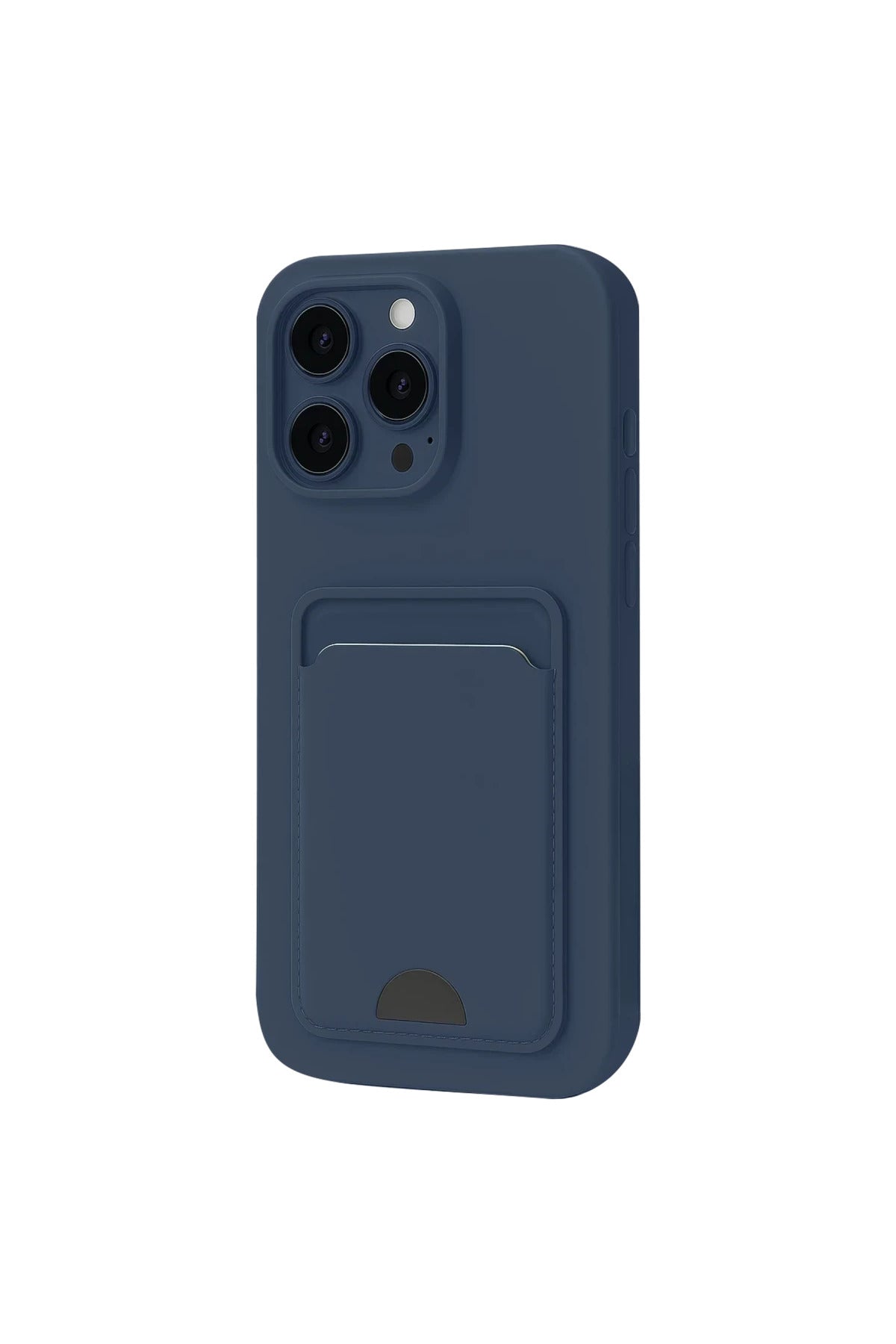 Apple iPhone 16 Pro Uyumlu Kılıf Kelvin Kartvizitli Silikon - Lacivert