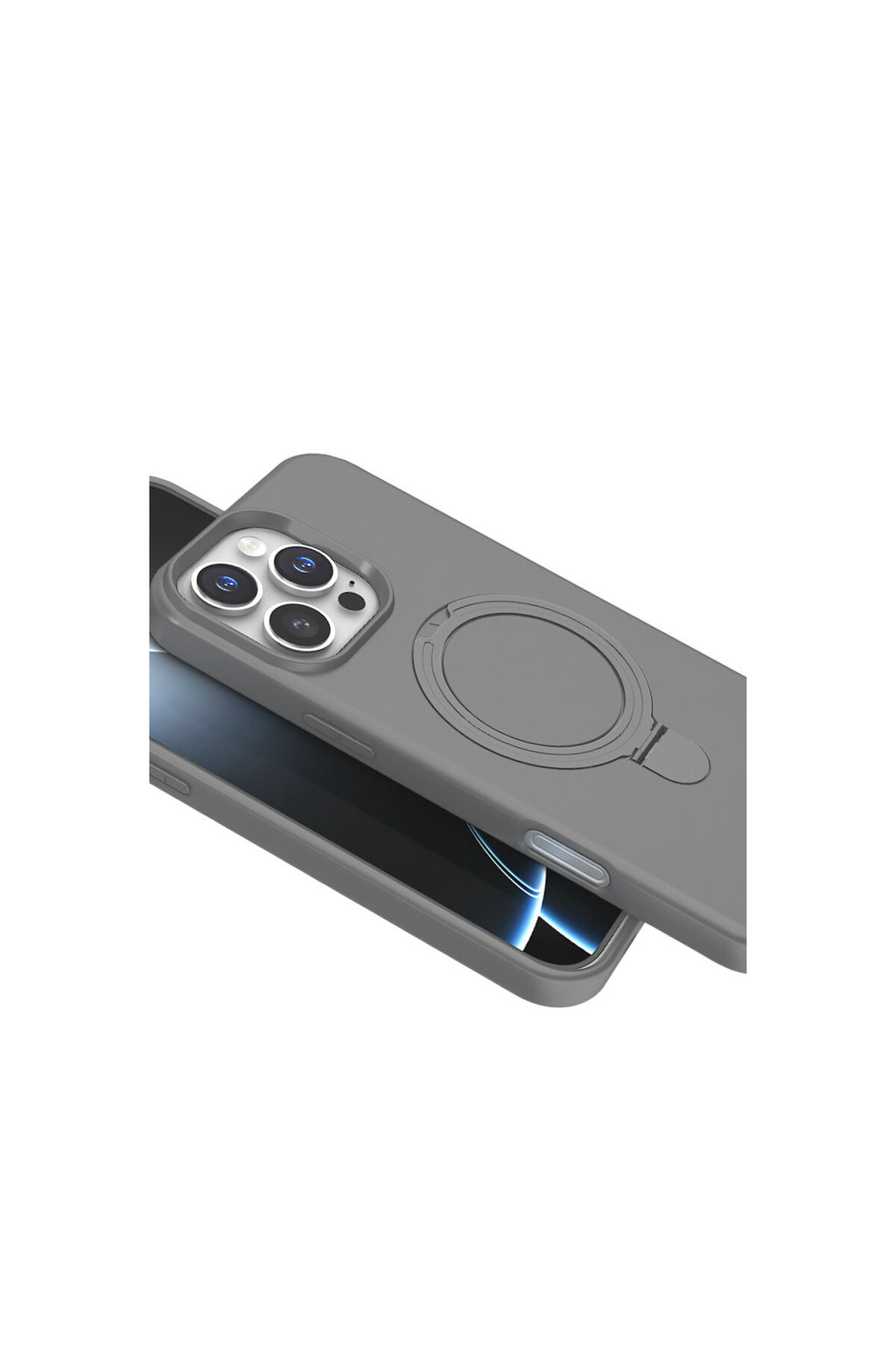 Apple iPhone 16 Pro Uyumlu Regal Magsafe Standlı Kapak - Titan Gri